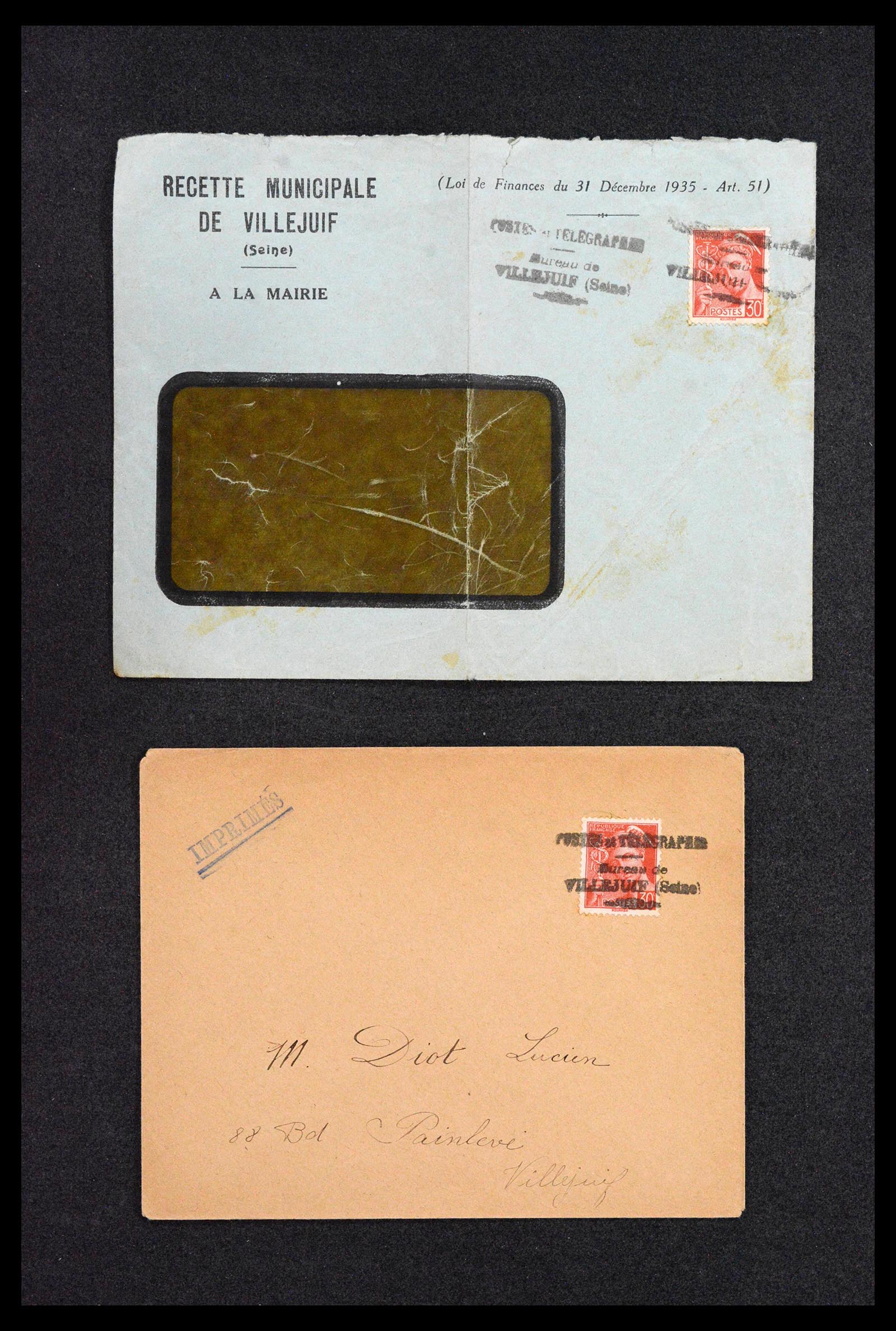 39122 0010 - Postzegelverzameling 39122 Frankrijk brieven 1870-1960.