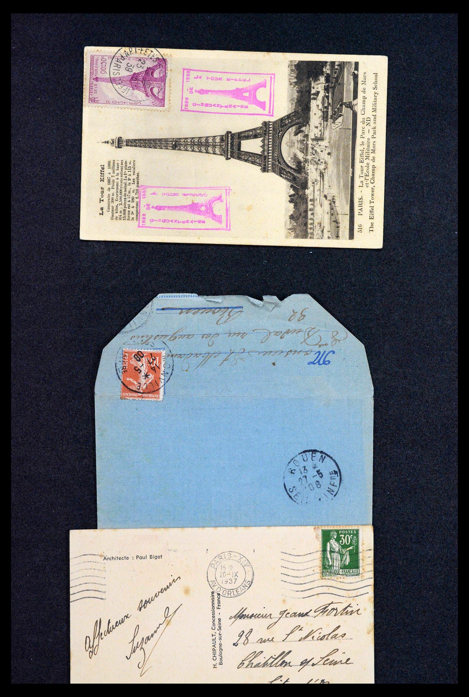 39122 0019 - Postzegelverzameling 39122 Frankrijk brieven 1870-1960.