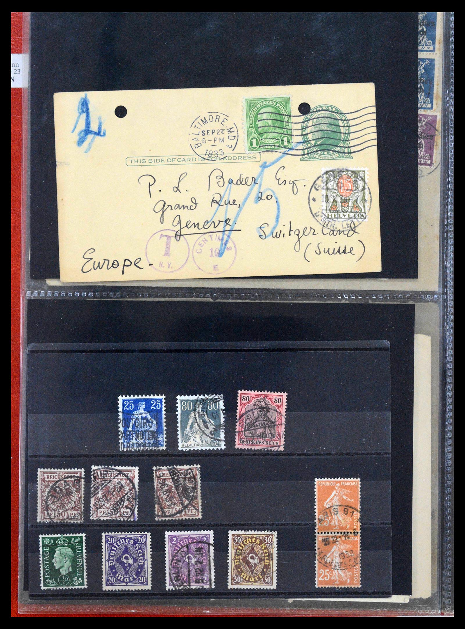 39126 0020 - Postzegelverzameling 39126 Wereld brieven en kaarten 1860-1960.
