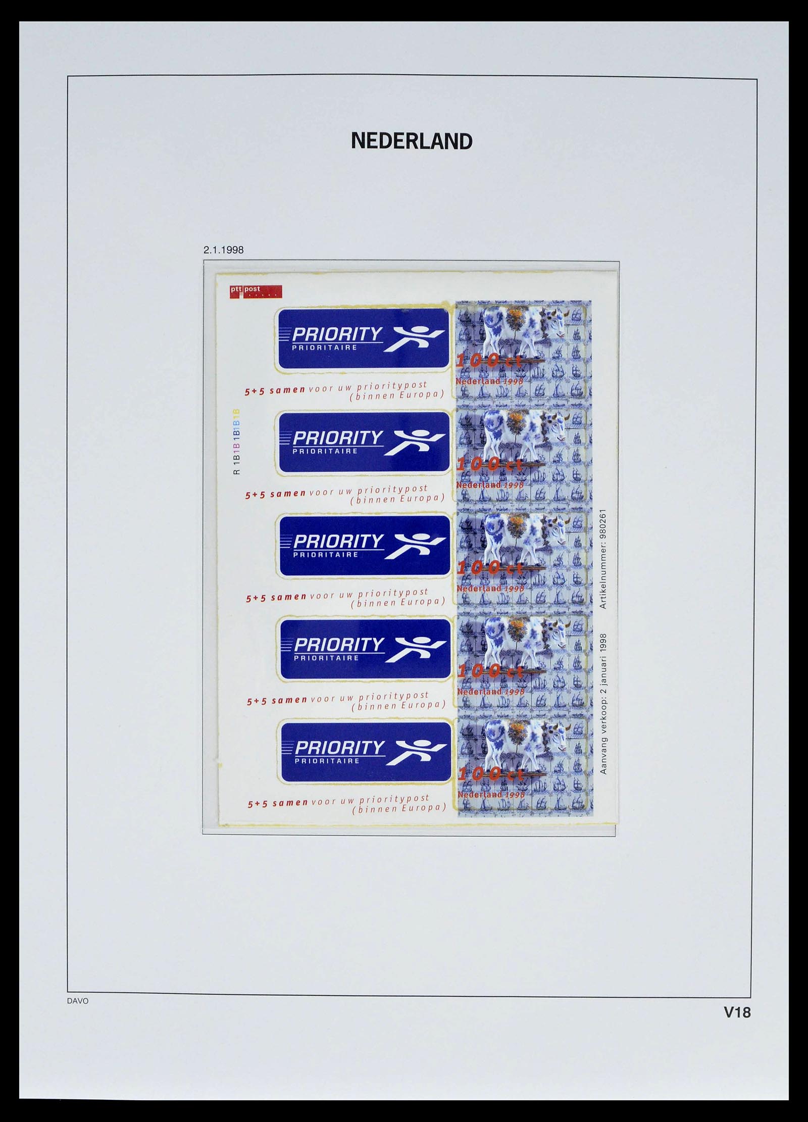 39134 0027 - Stamp collection 39134 Netherlands sheetlets 1992-2019!