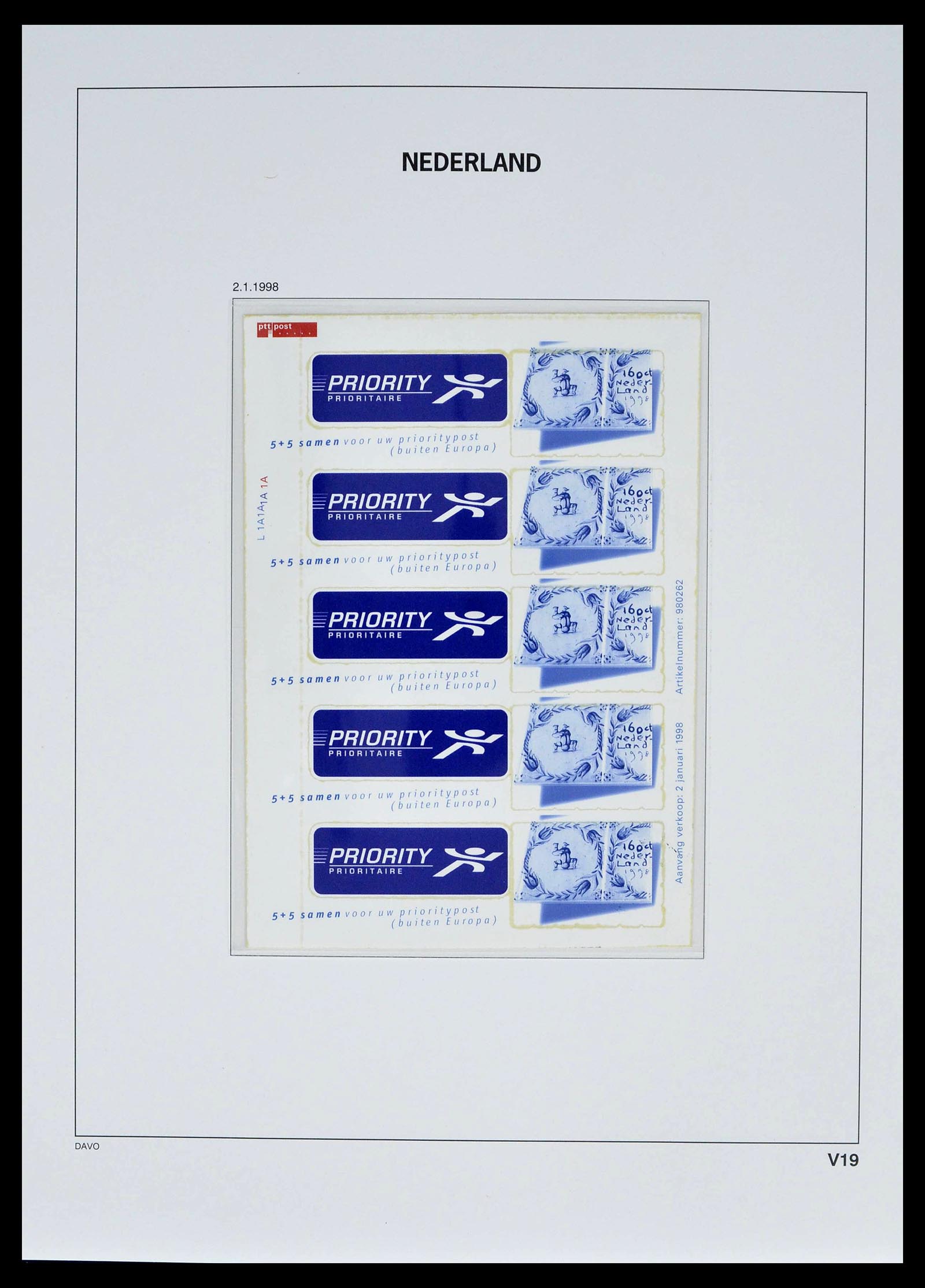 39134 0028 - Stamp collection 39134 Netherlands sheetlets 1992-2019!