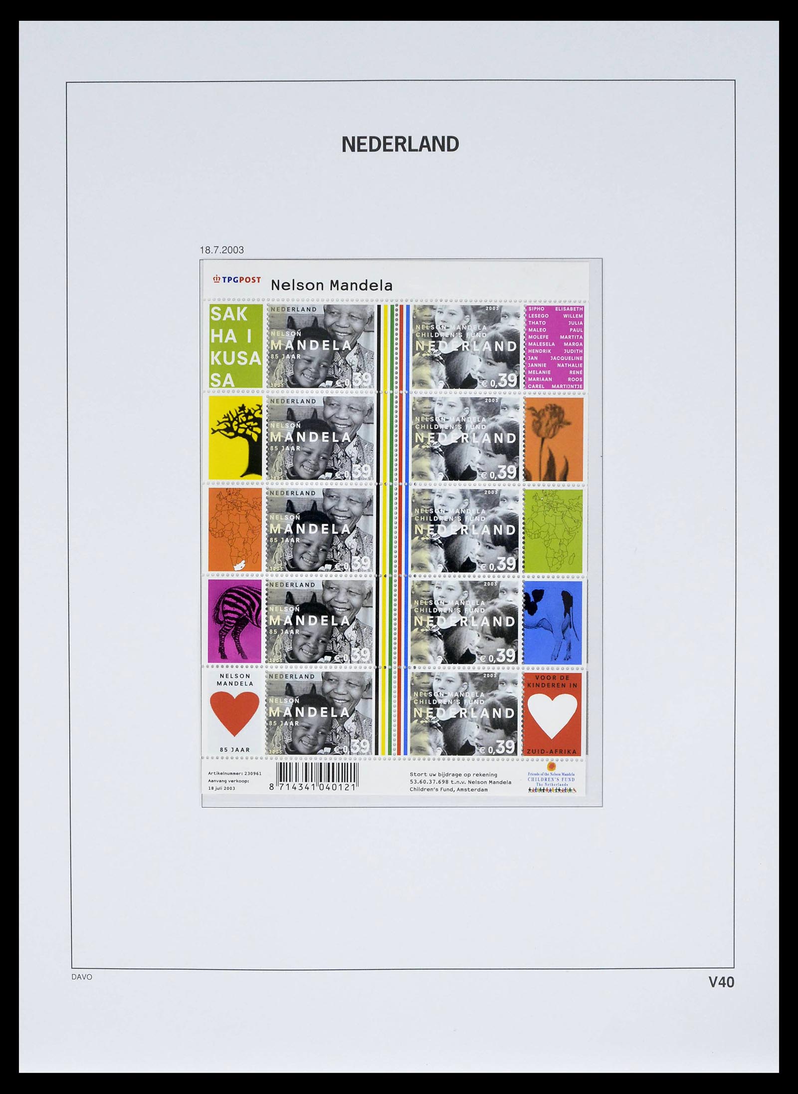 39134 0052 - Stamp collection 39134 Netherlands sheetlets 1992-2019!
