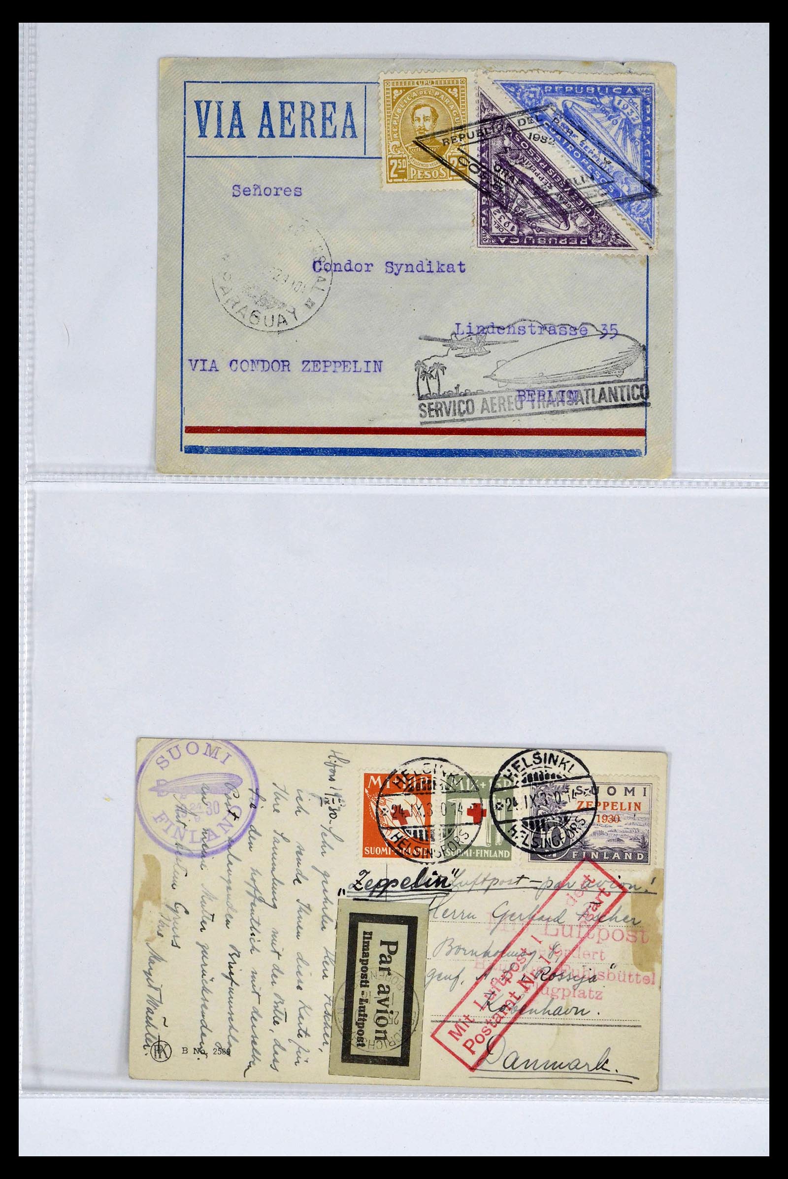 39141 0001 - Postzegelverzameling 39141 Zeppelin brieven 1930-1936.