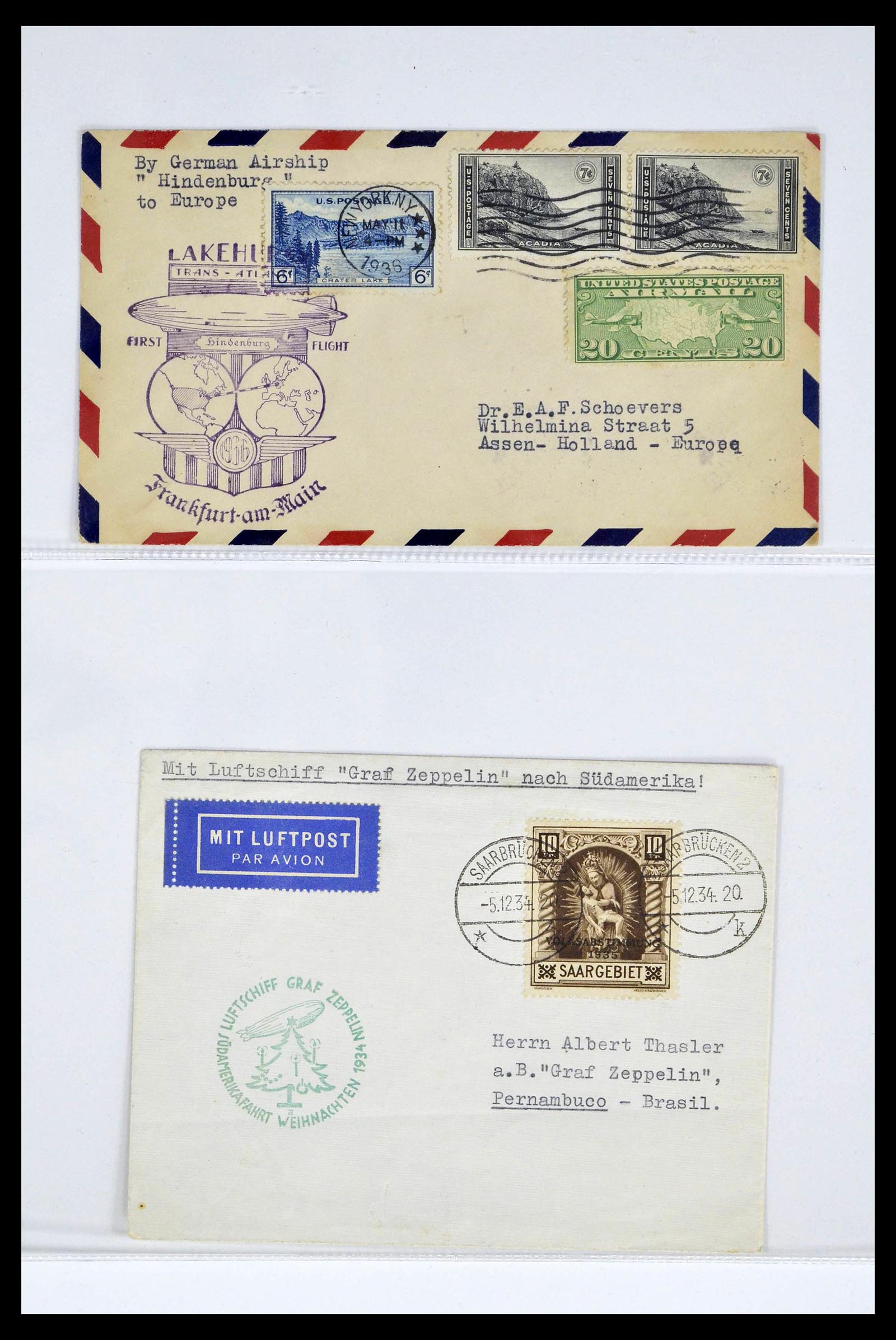 39141 0003 - Postzegelverzameling 39141 Zeppelin brieven 1930-1936.
