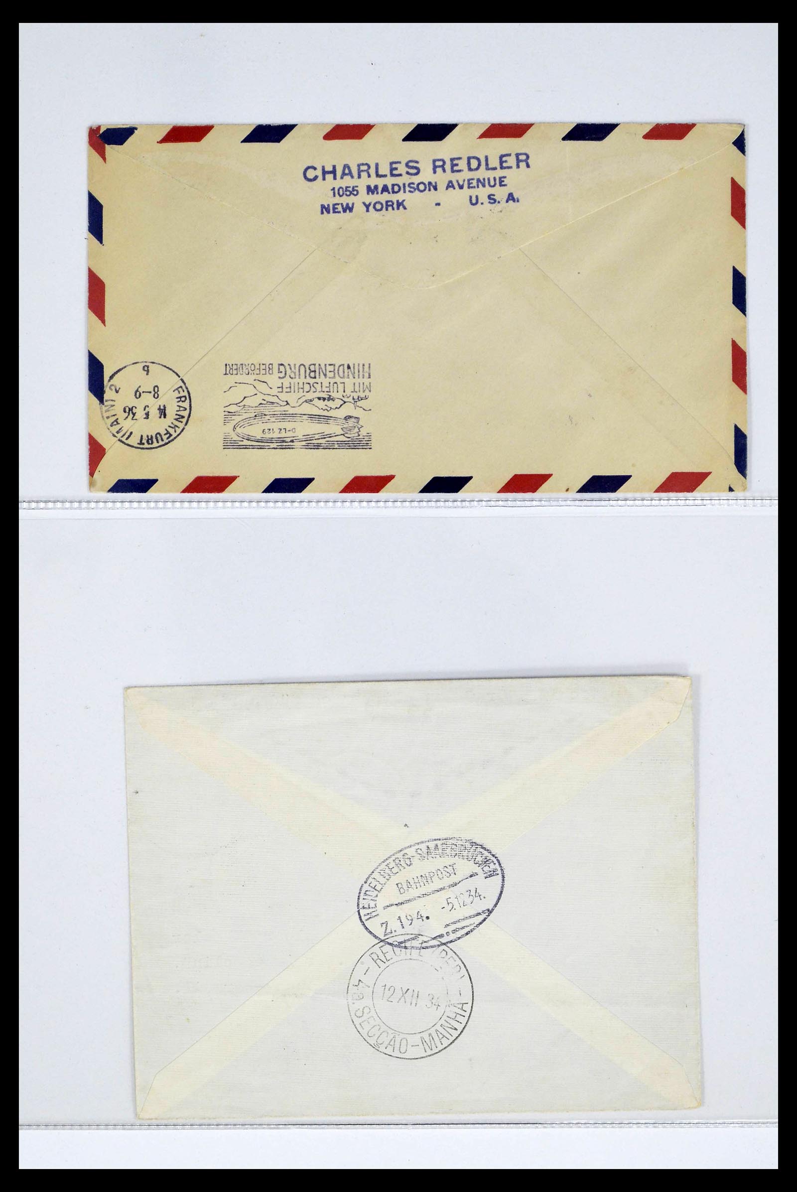 39141 0004 - Postzegelverzameling 39141 Zeppelin brieven 1930-1936.