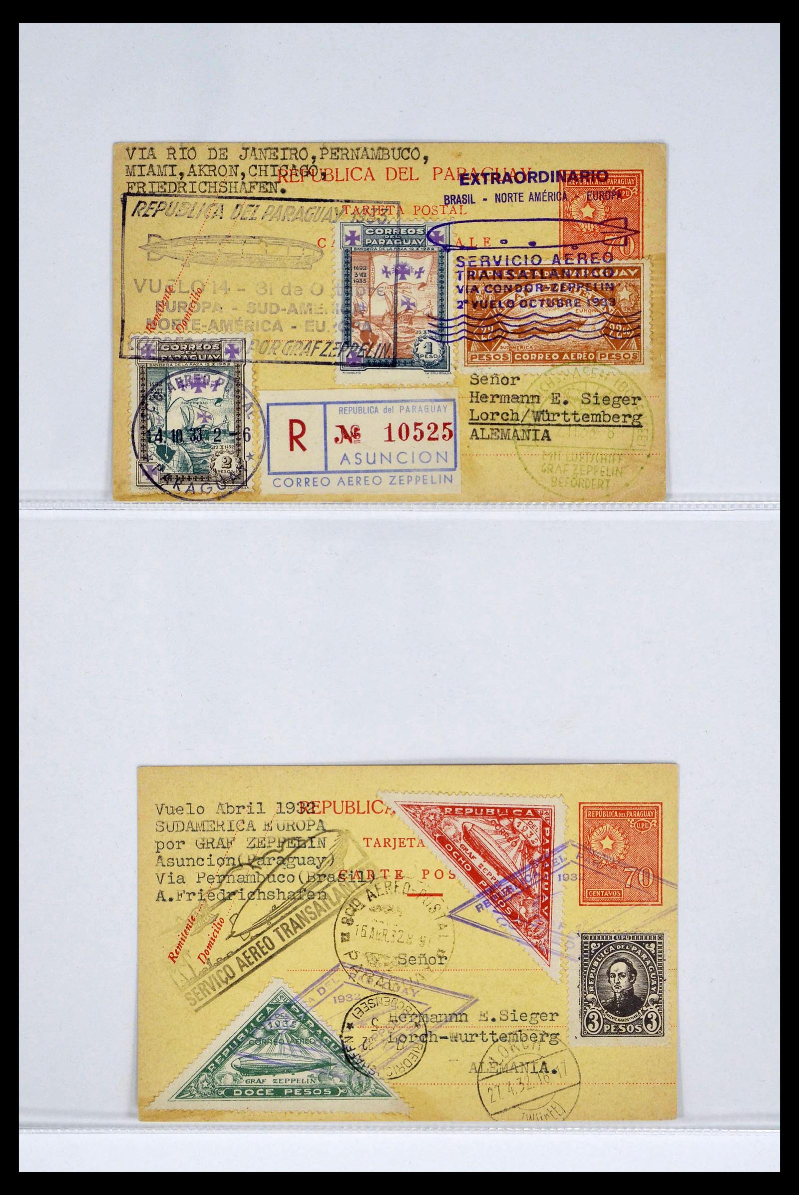 39141 0005 - Postzegelverzameling 39141 Zeppelin brieven 1930-1936.