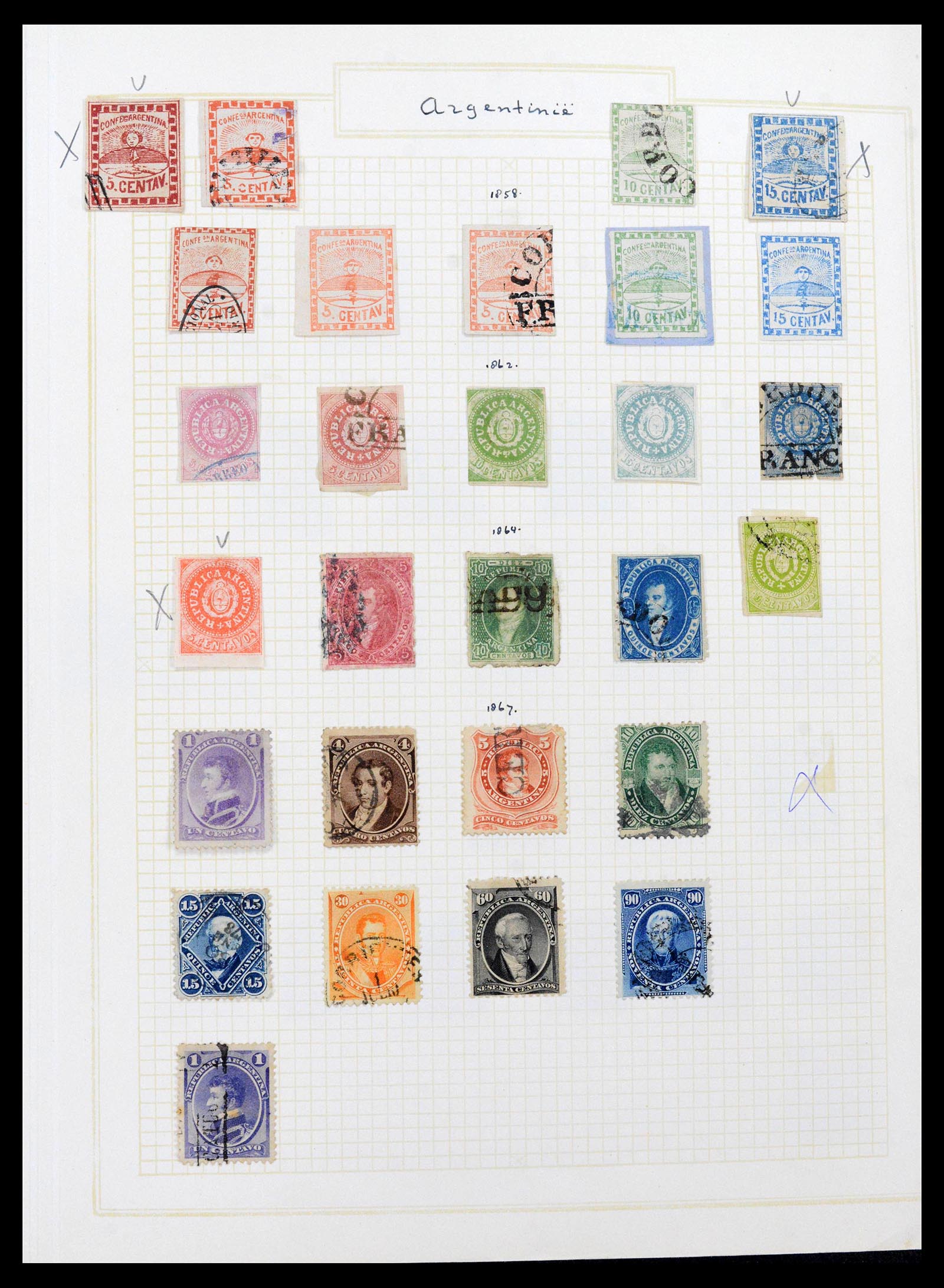 39146 0001 - Postzegelverzameling 39146 Argentinië 1858-2014.