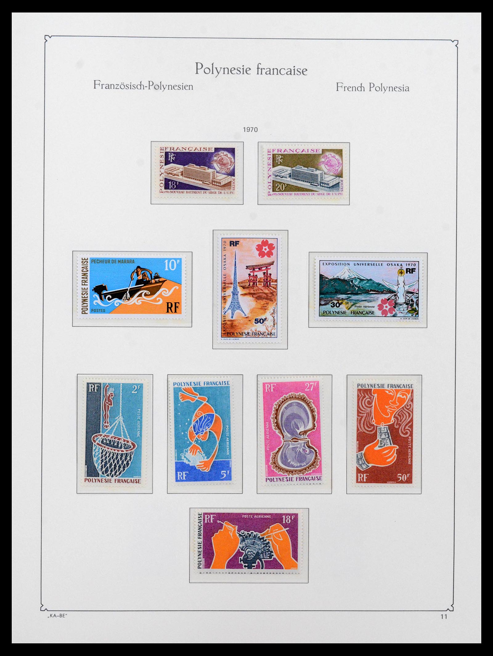 39153 0010 - Postzegelverzameling 39153 Polynesië 1958-1990.