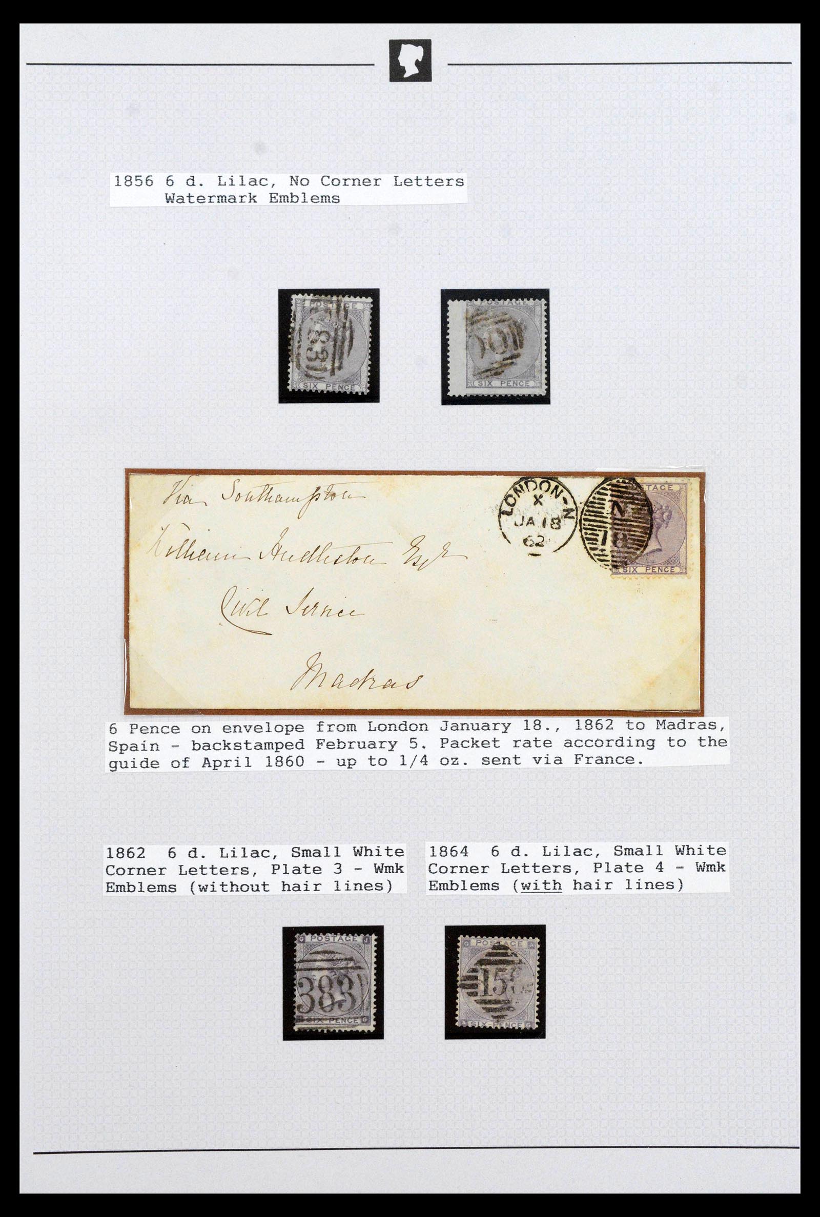 39160 0002 - Stamp collection 39160 Great Britain 1855-1883.