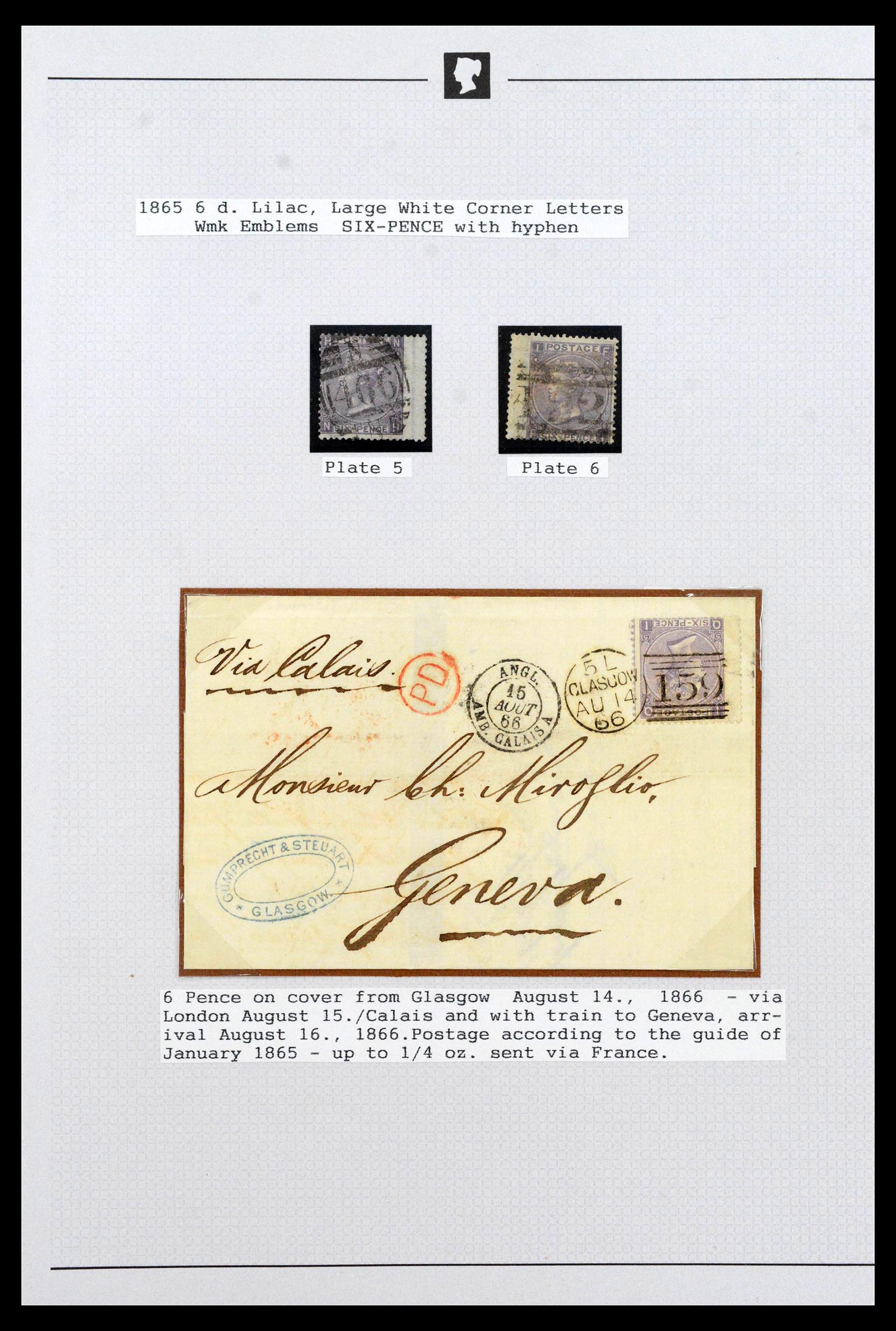 39160 0006 - Stamp collection 39160 Great Britain 1855-1883.