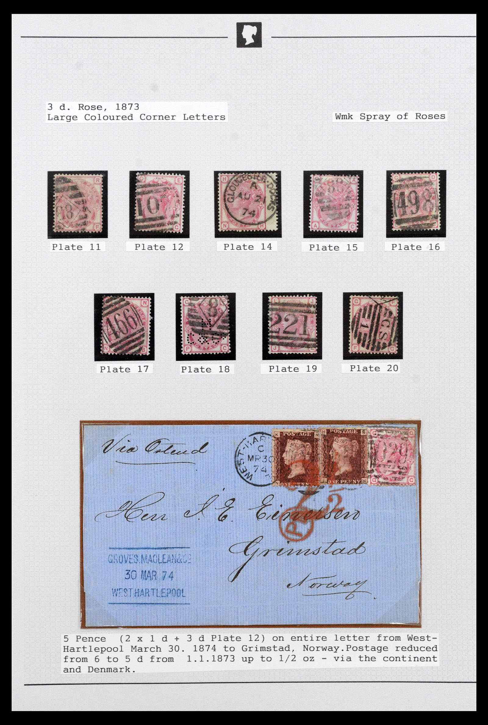 39160 0015 - Stamp collection 39160 Great Britain 1855-1883.