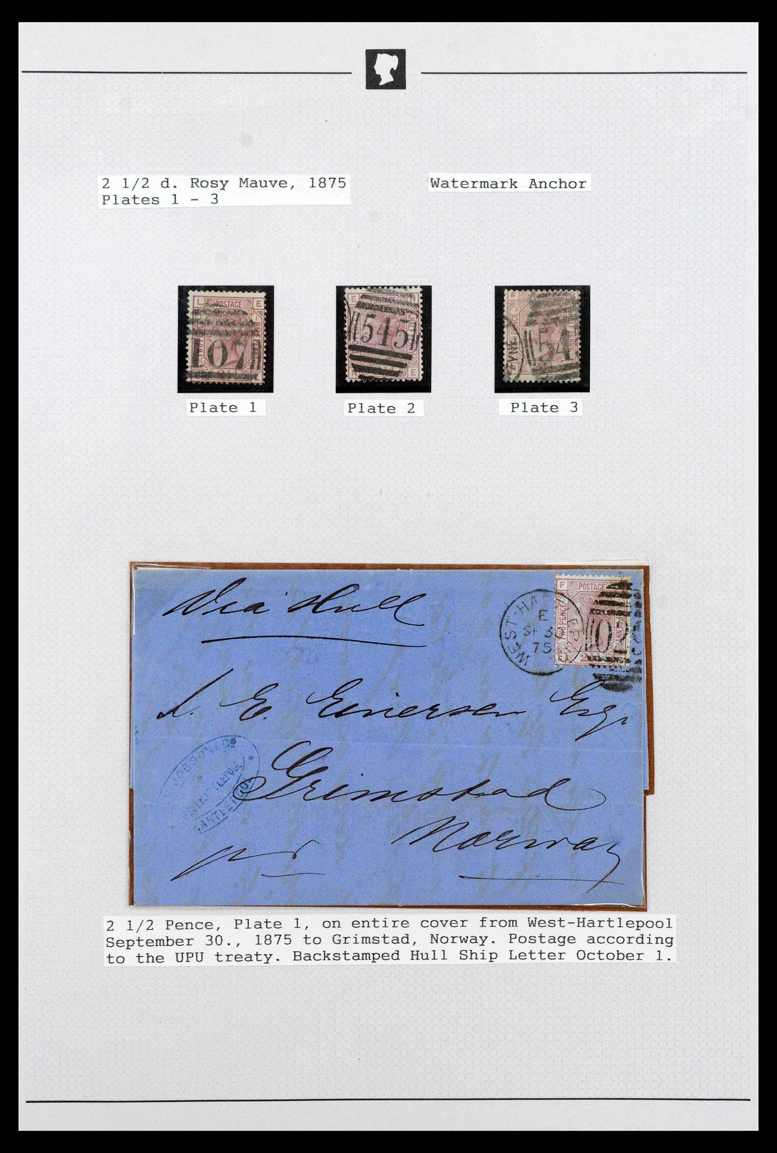 39160 0018 - Stamp collection 39160 Great Britain 1855-1883.