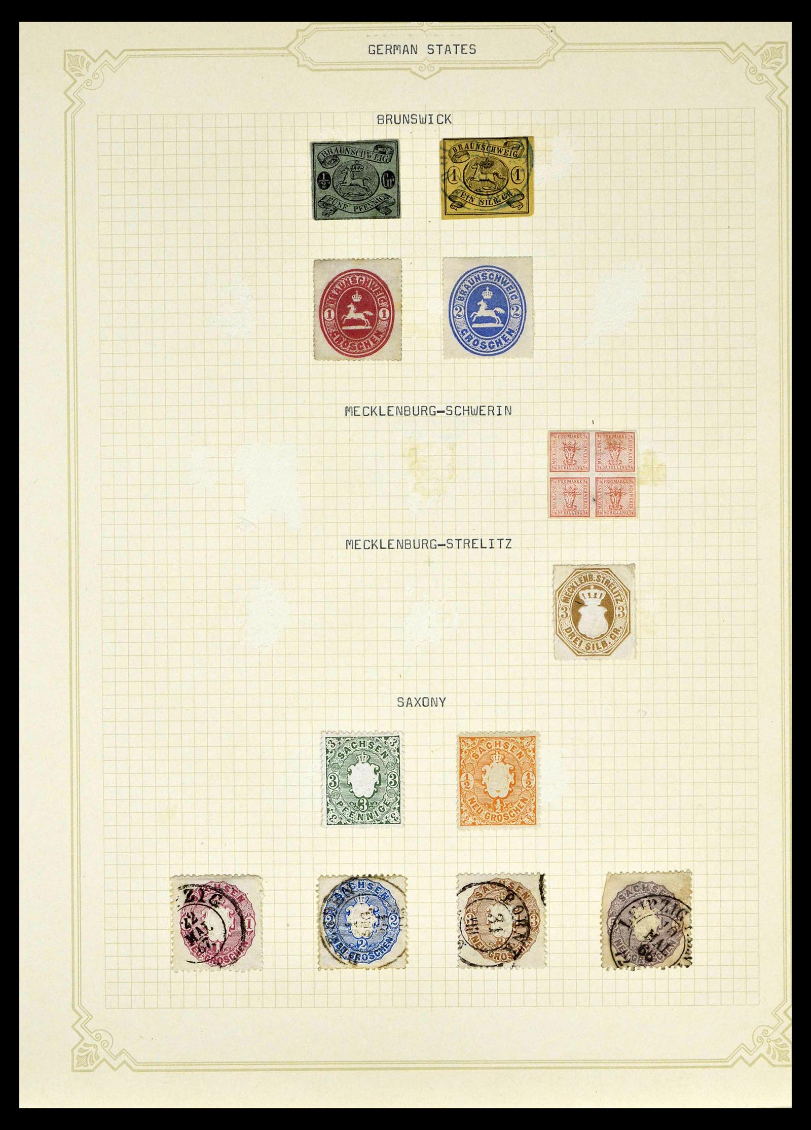 39161 0034 - Postzegelverzameling 39161 Oud Duitse Staten 1850-1920.
