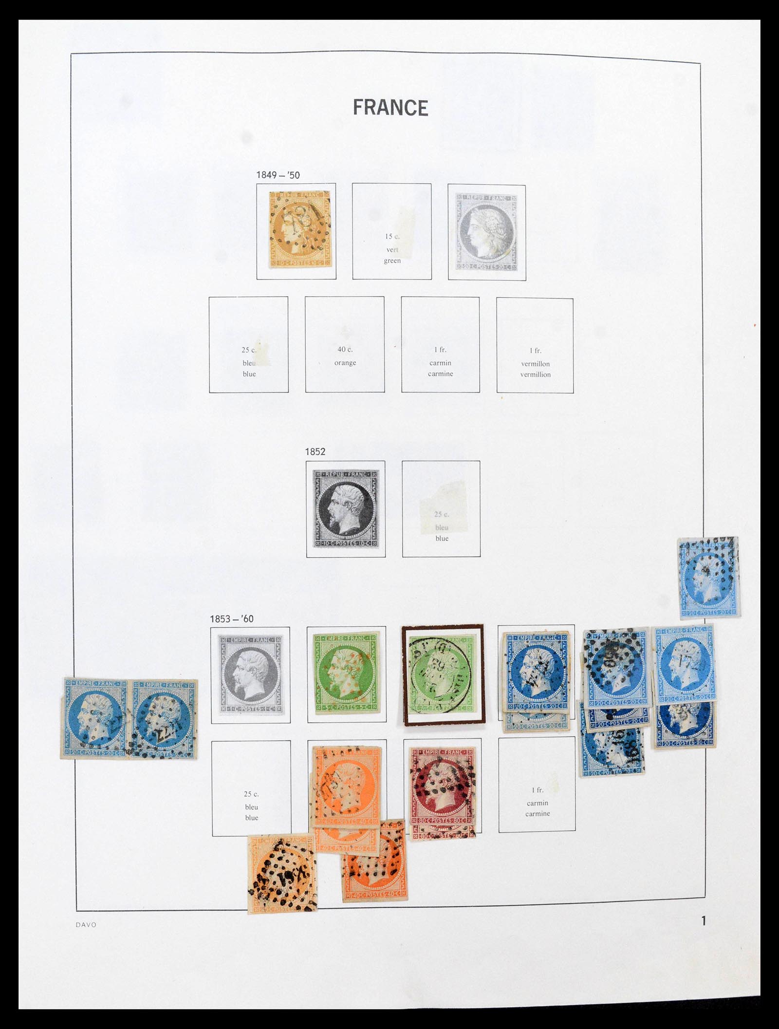 39164 0001 - Postzegelverzameling 39164 Frankrijk 1849-1981.
