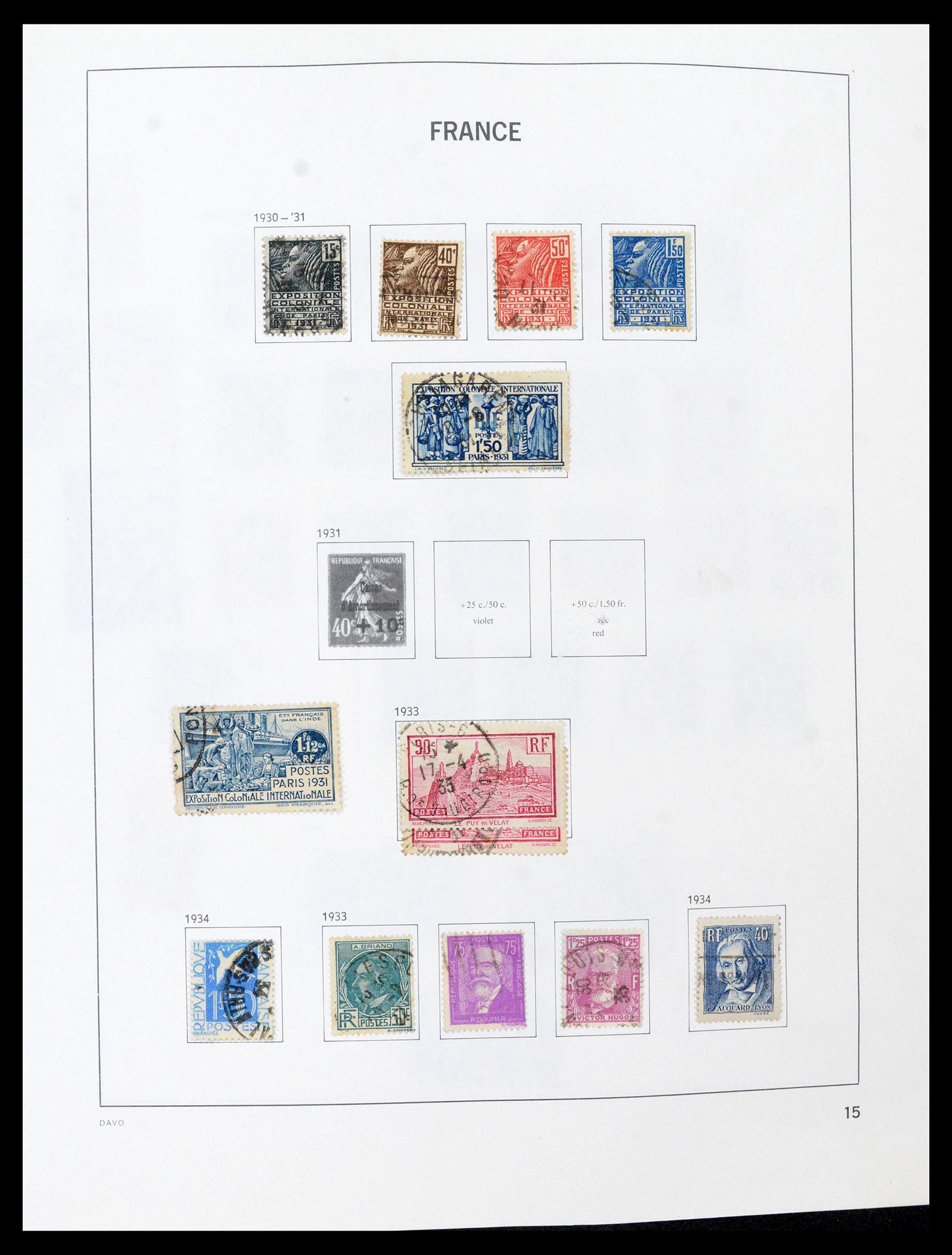 39164 0015 - Postzegelverzameling 39164 Frankrijk 1849-1981.