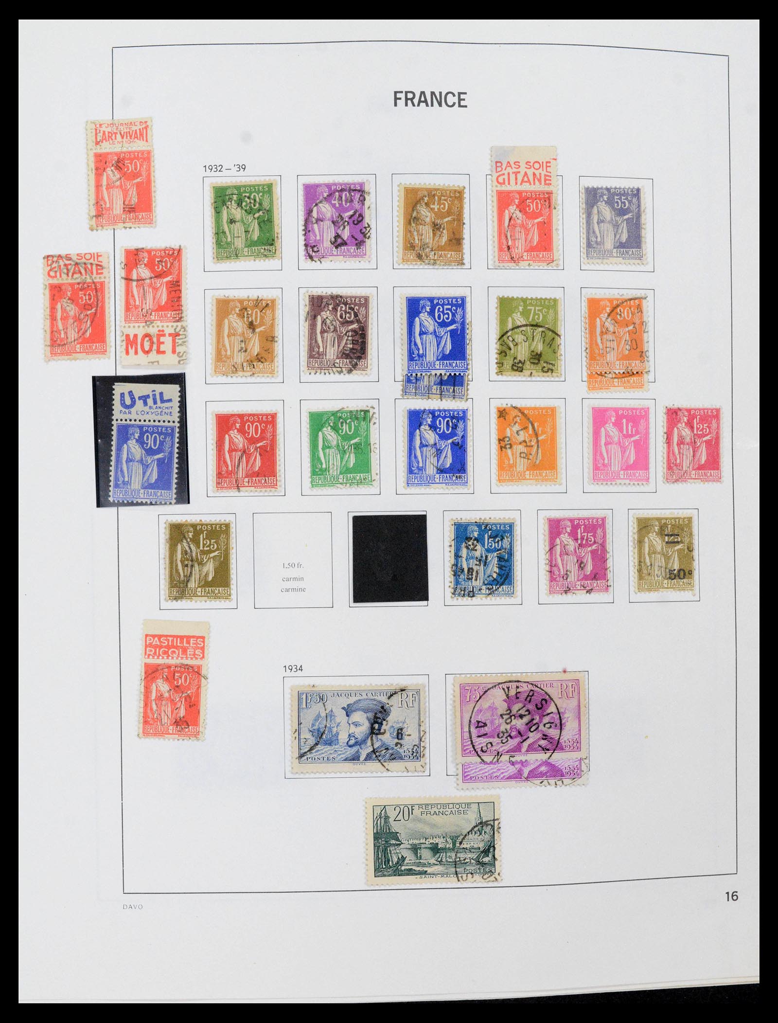 39164 0016 - Postzegelverzameling 39164 Frankrijk 1849-1981.