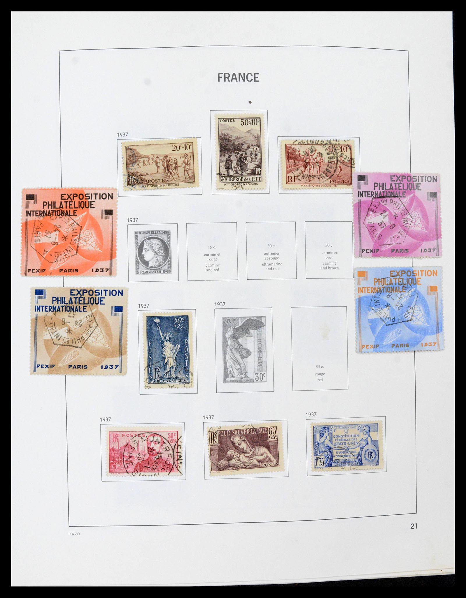 39164 0021 - Postzegelverzameling 39164 Frankrijk 1849-1981.