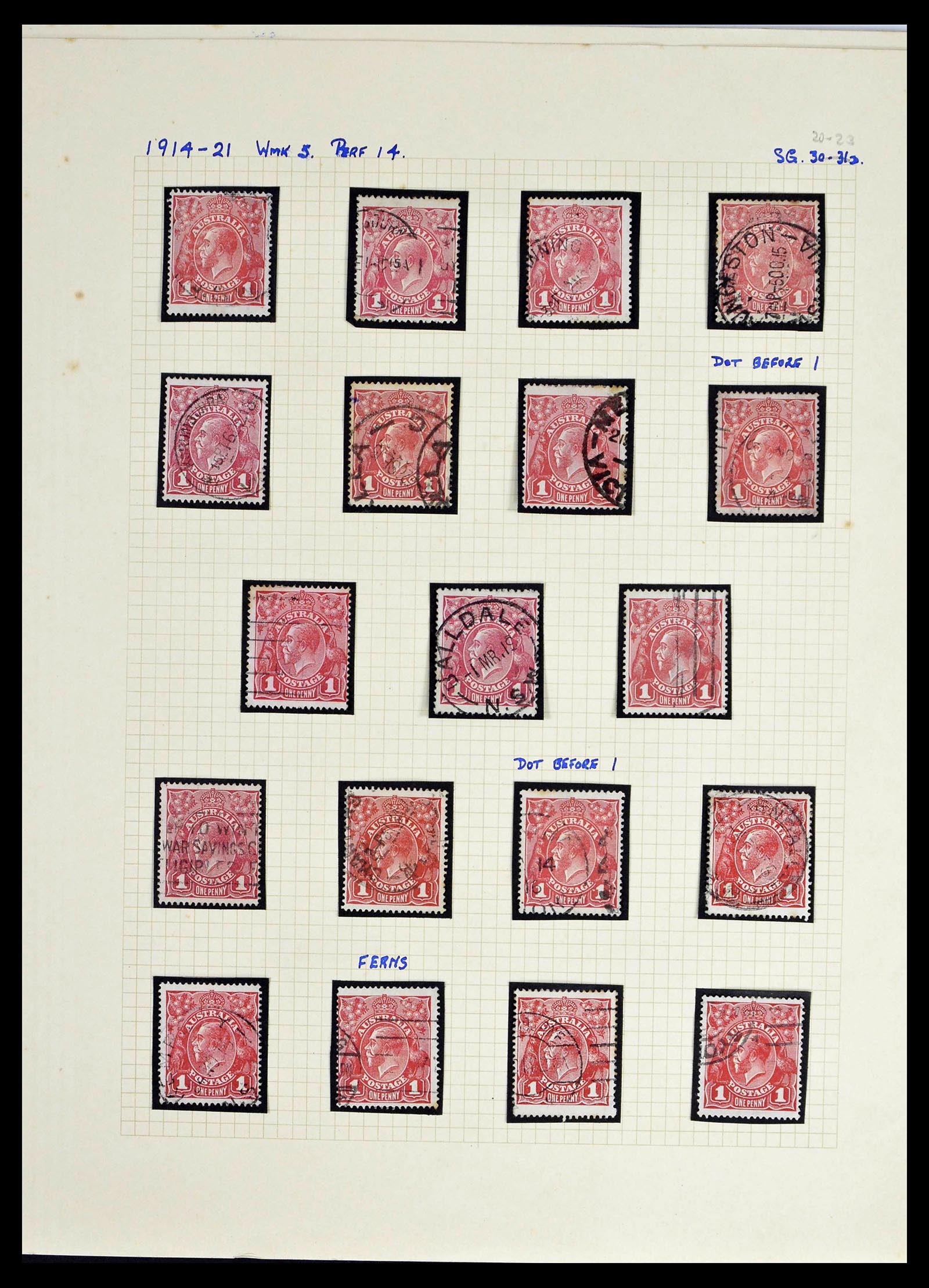 39166 0006 - Postzegelverzameling 39166 Australië 1913-1949.