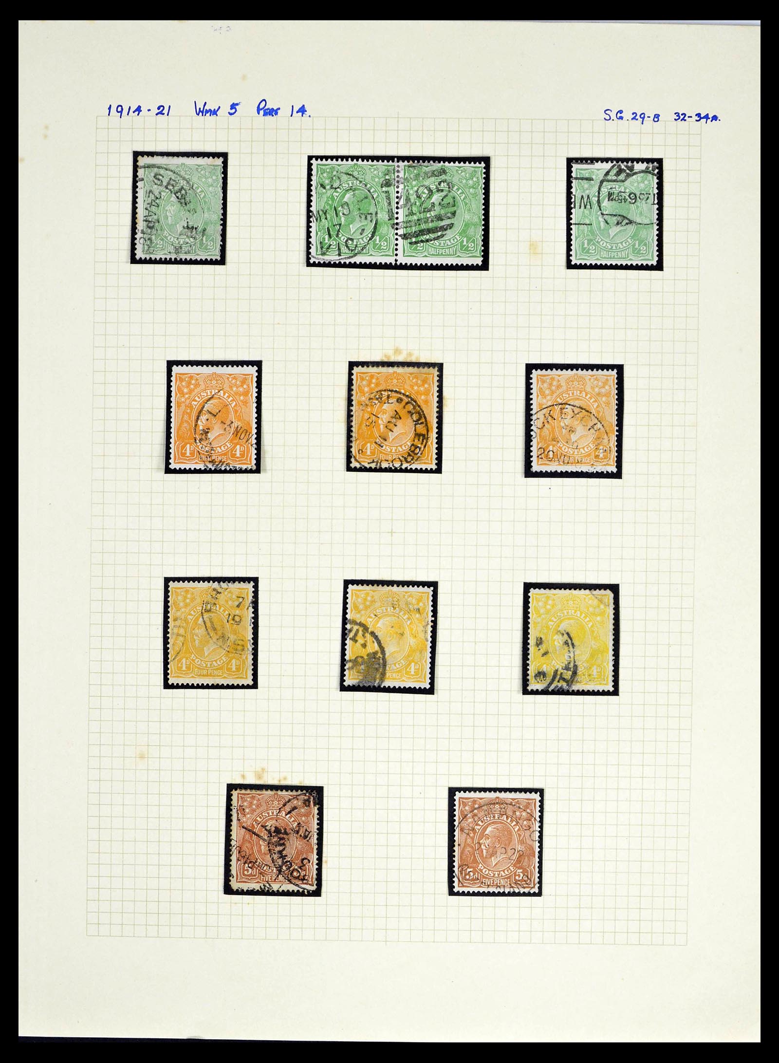 39166 0007 - Postzegelverzameling 39166 Australië 1913-1949.