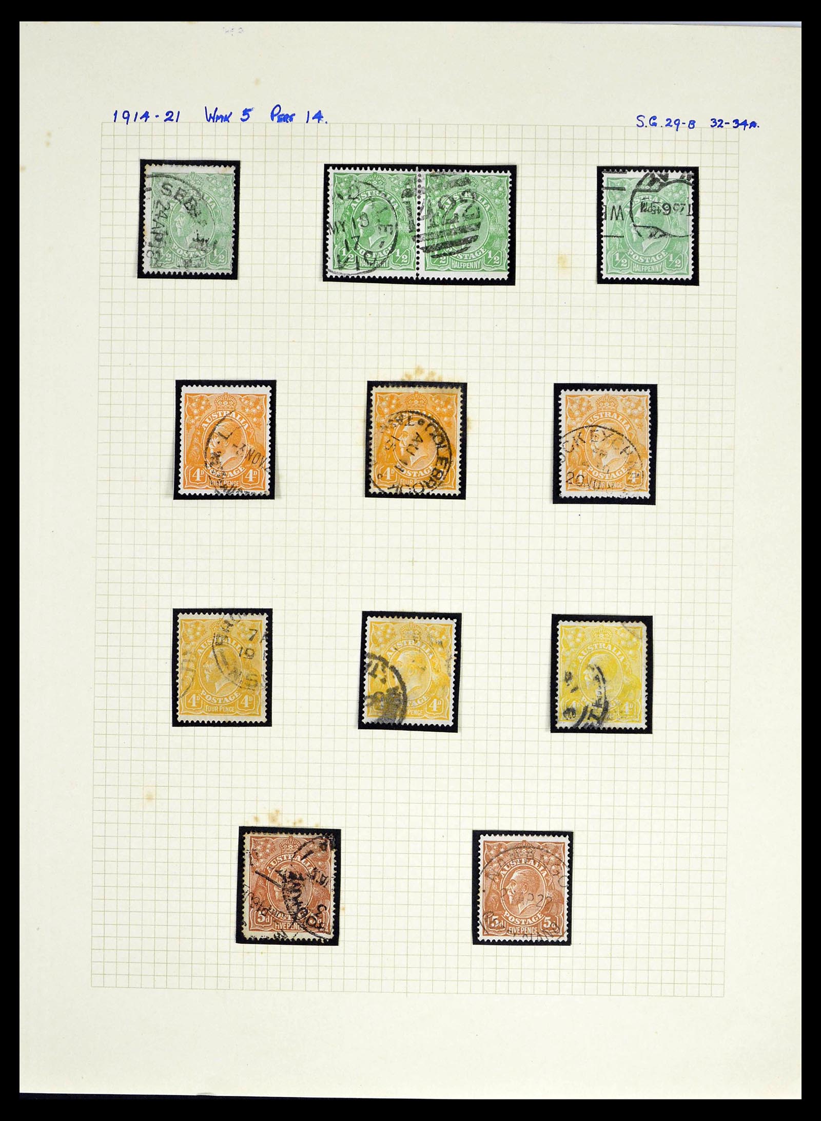 39166 0007 - Postzegelverzameling 39166 Australië 1913-1949.