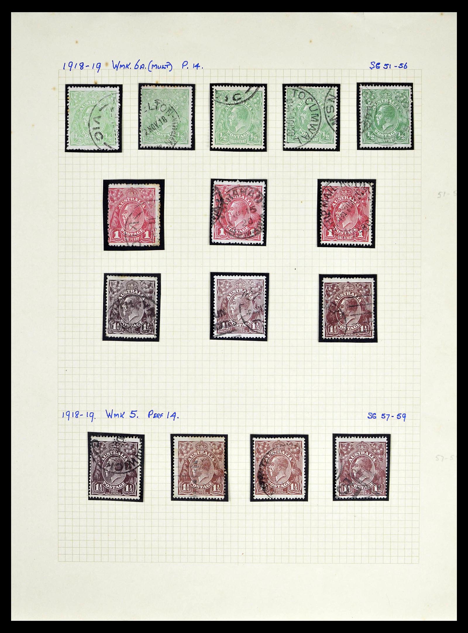 39166 0010 - Postzegelverzameling 39166 Australië 1913-1949.