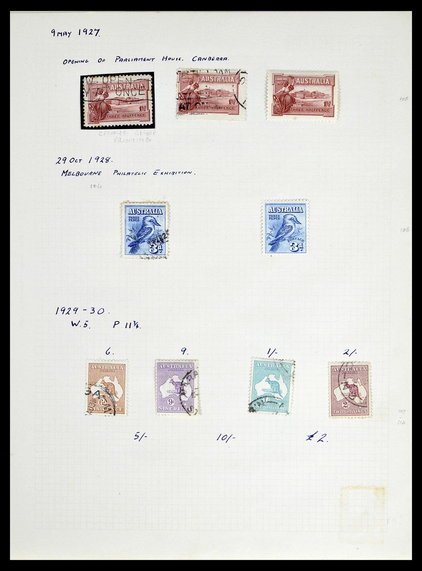 39166 0015 - Postzegelverzameling 39166 Australië 1913-1949.