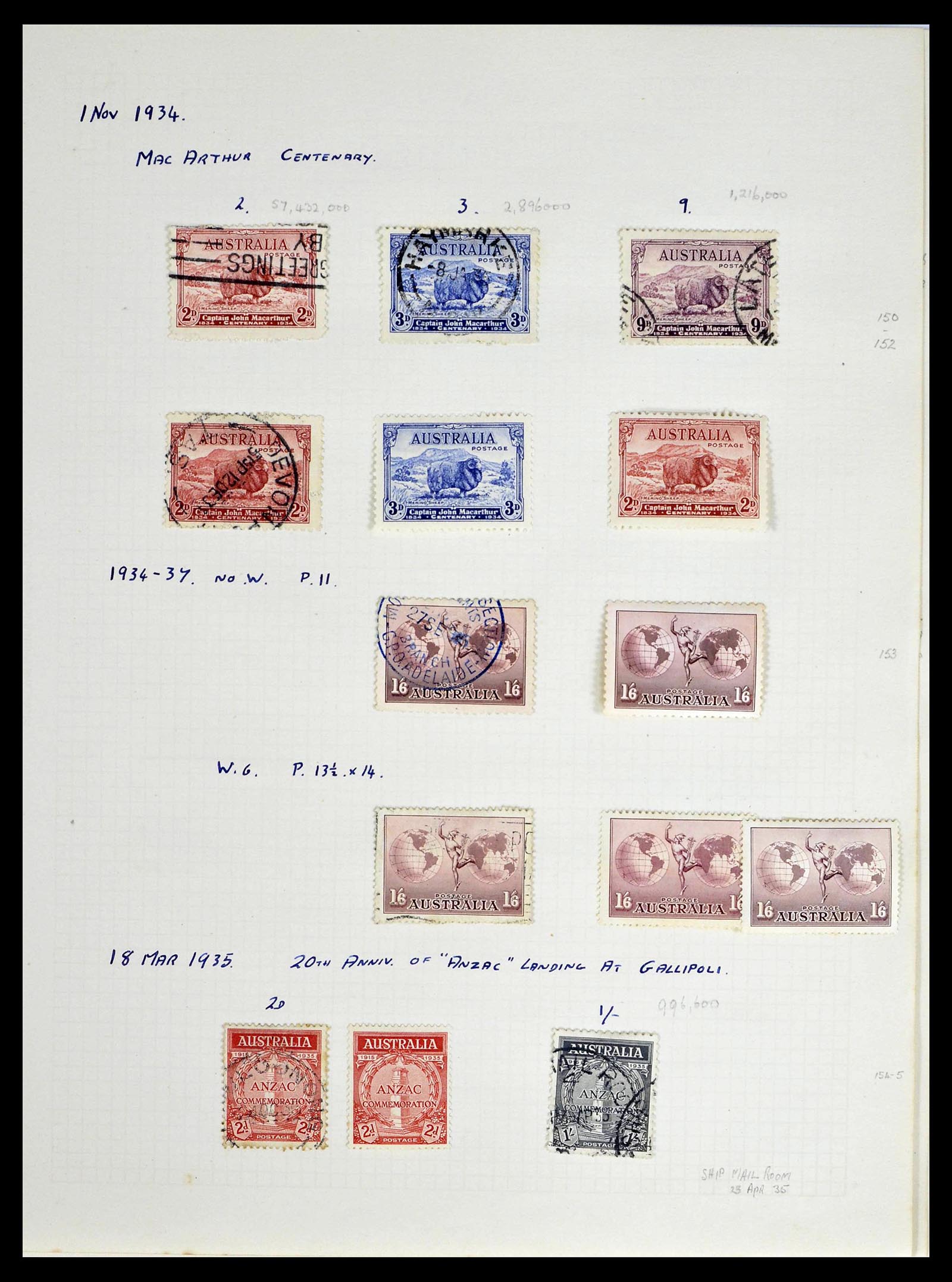 39166 0021 - Postzegelverzameling 39166 Australië 1913-1949.
