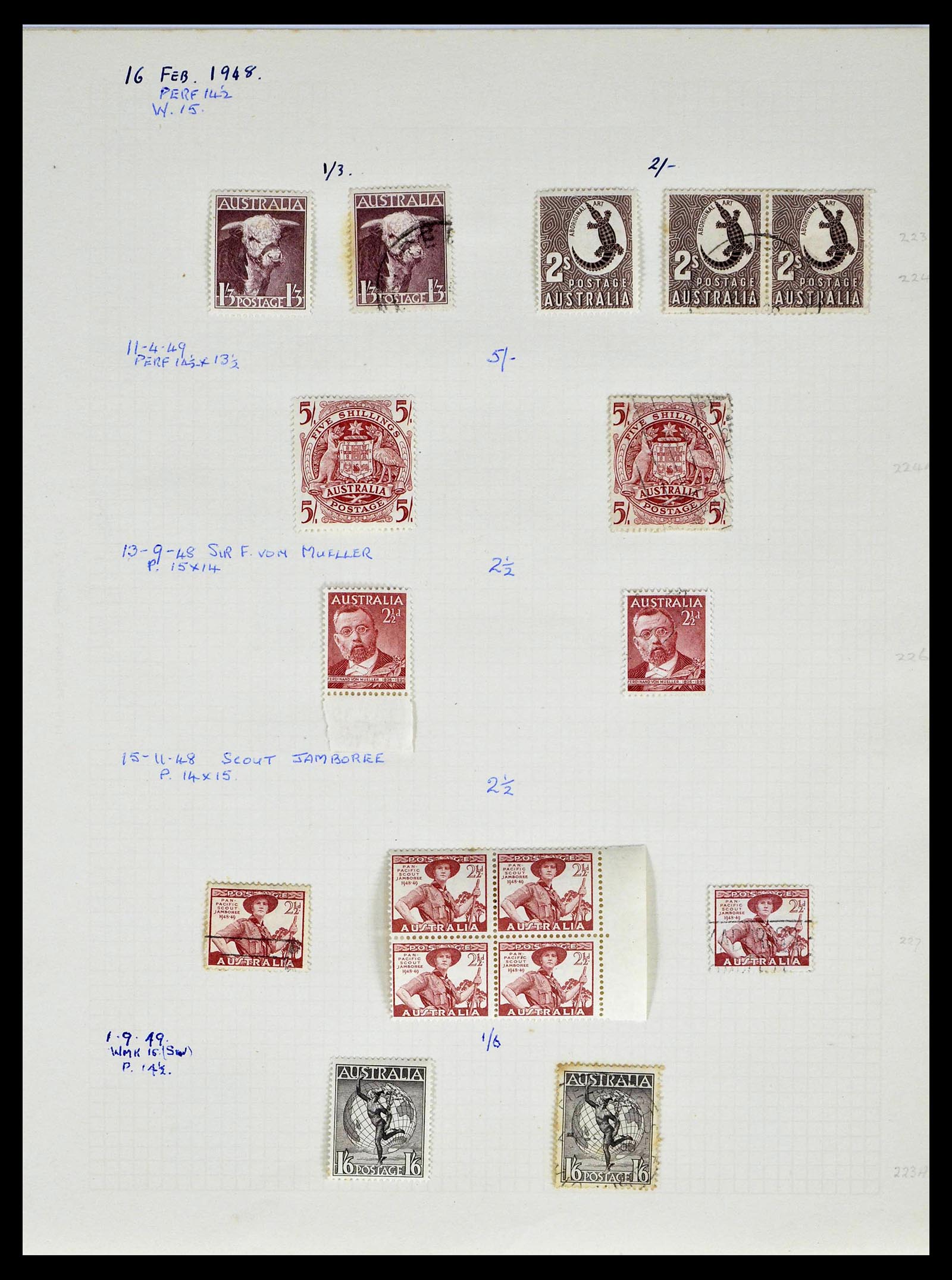 39166 0032 - Stamp collection 39166 Australia 1913-1949.