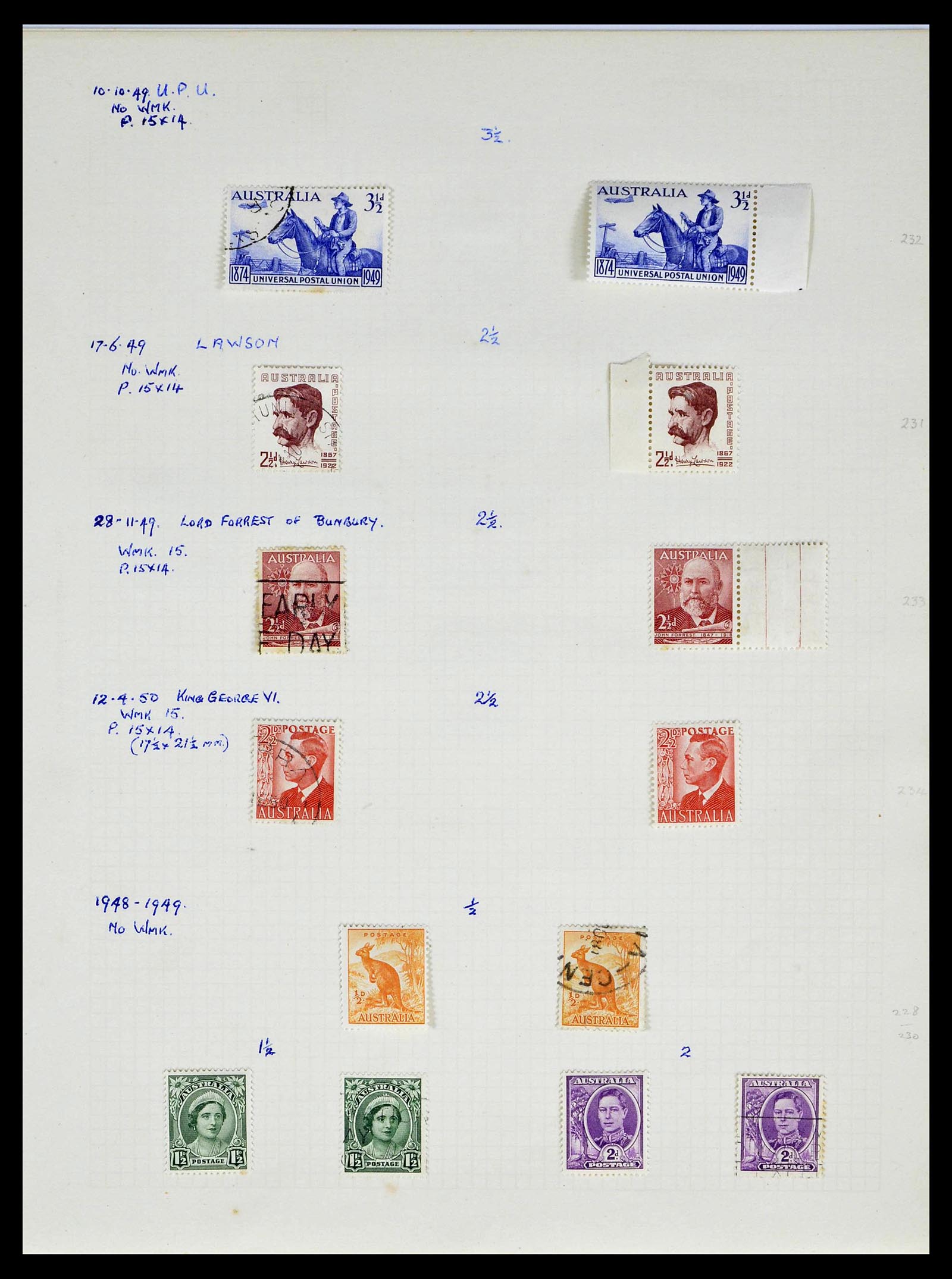 39166 0033 - Postzegelverzameling 39166 Australië 1913-1949.