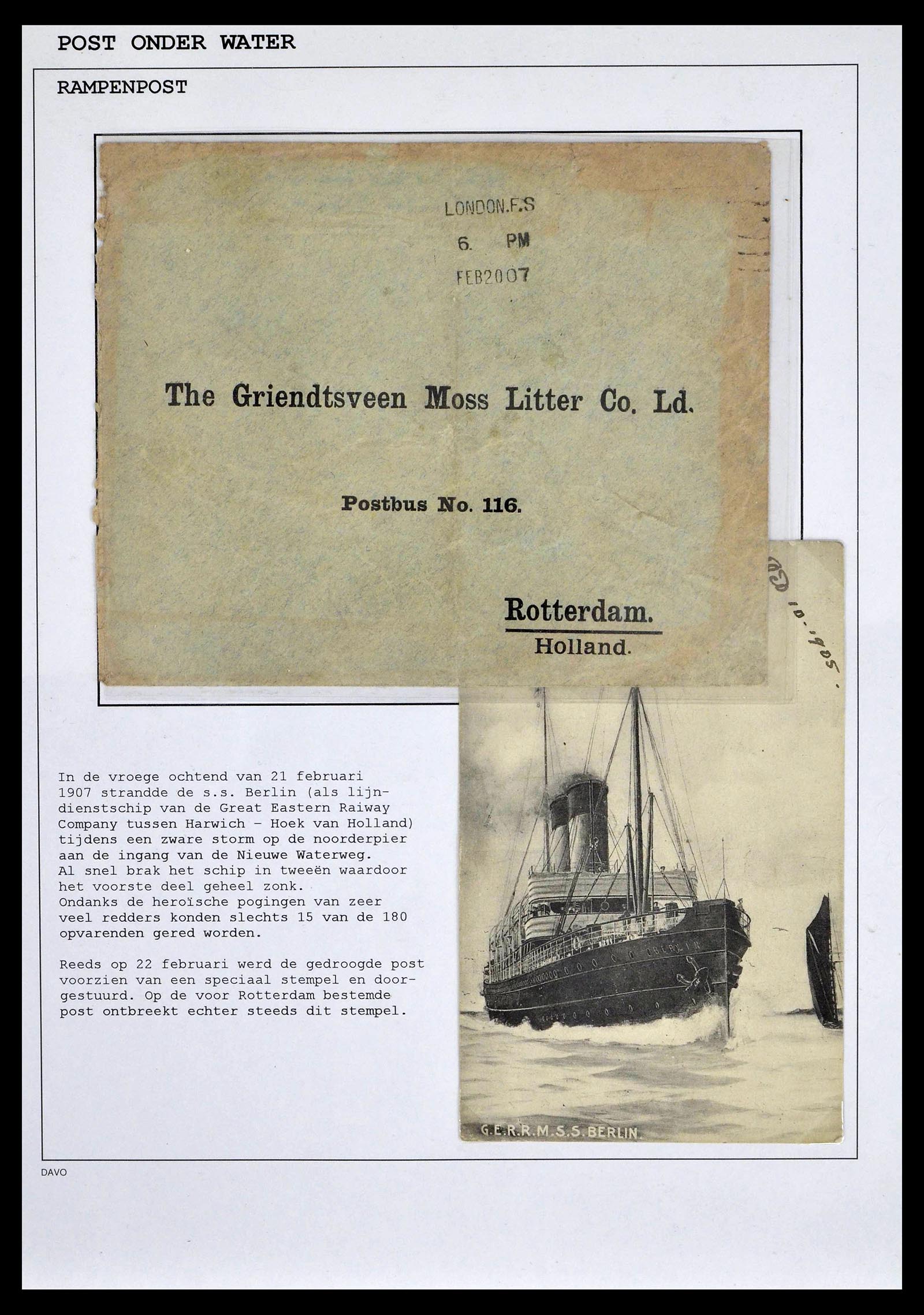 39167 0004 - Postzegelverzameling 39167 Rampenpost brieven 1909-1962.