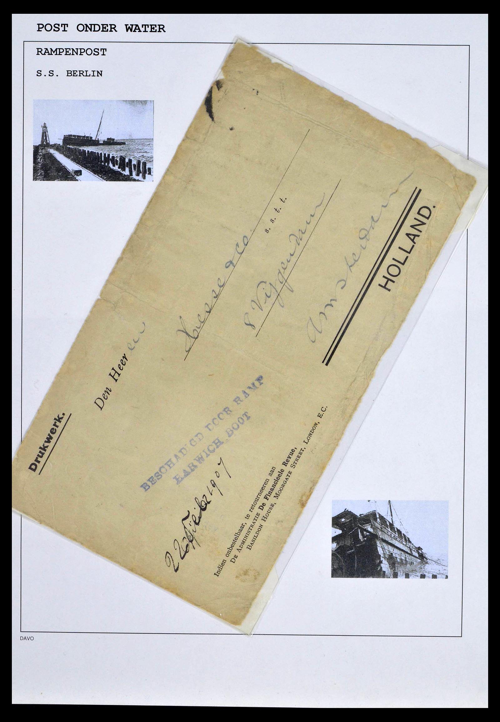 39167 0005 - Postzegelverzameling 39167 Rampenpost brieven 1909-1962.