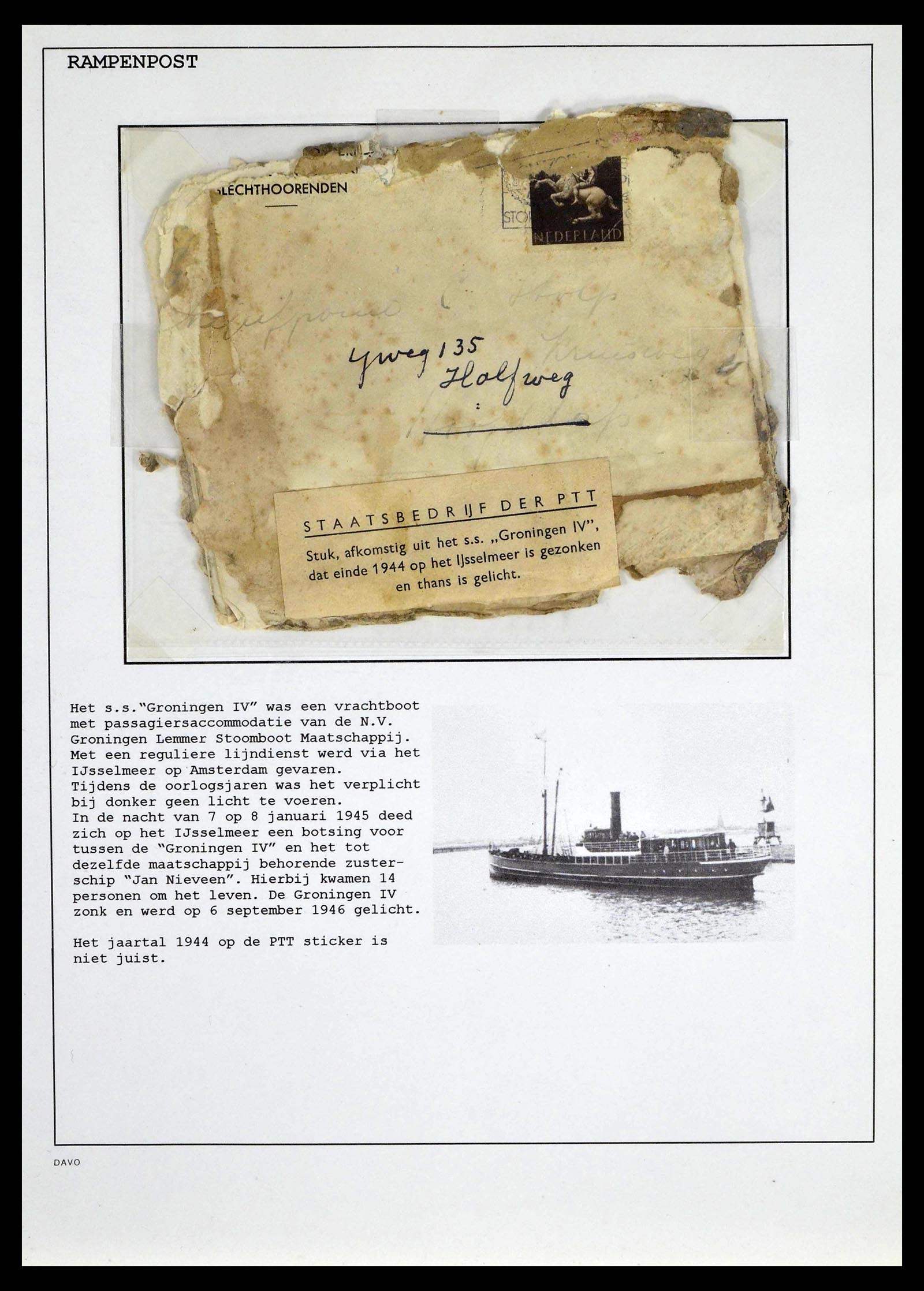 39167 0006 - Postzegelverzameling 39167 Rampenpost brieven 1909-1962.