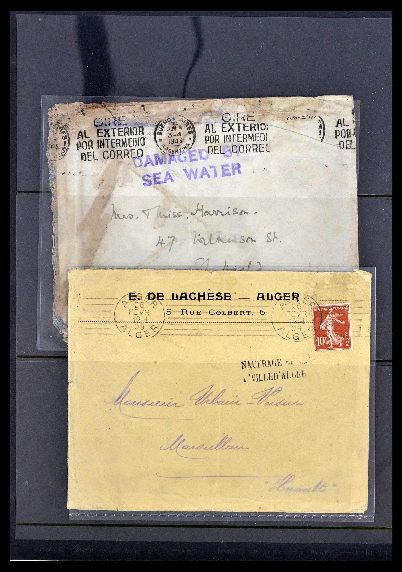 39167 0010 - Postzegelverzameling 39167 Rampenpost brieven 1909-1962.