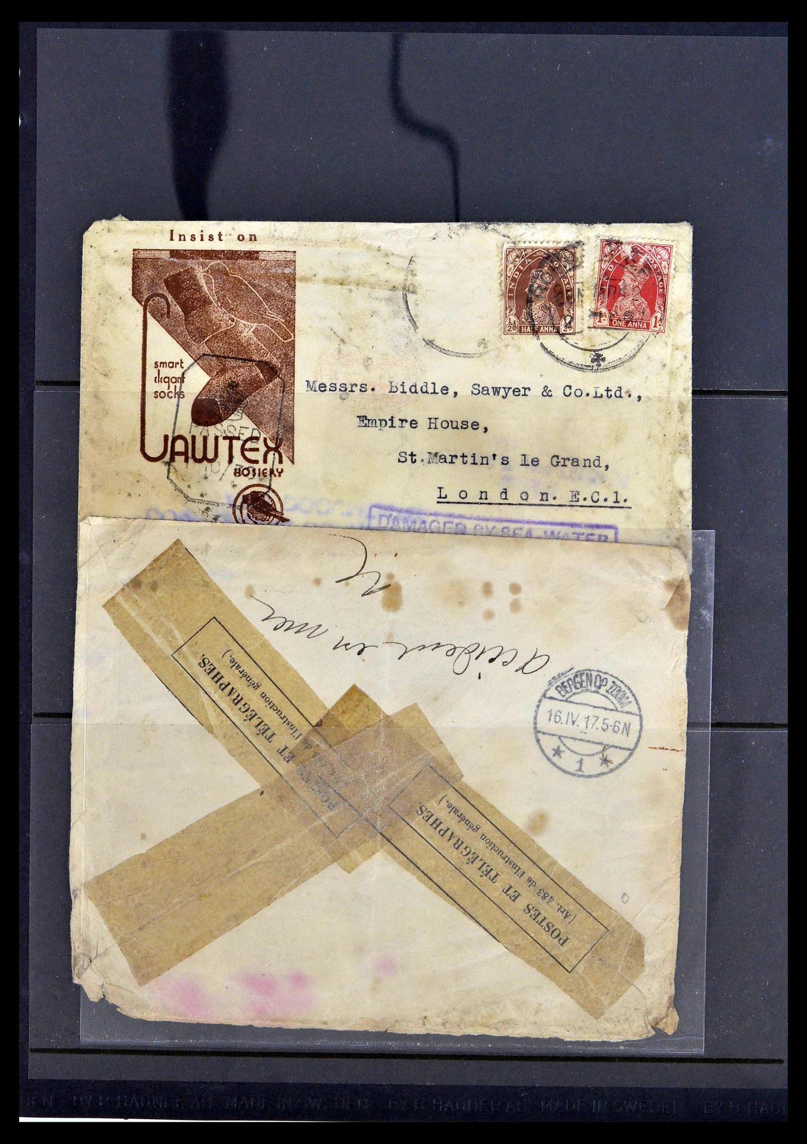 39167 0013 - Postzegelverzameling 39167 Rampenpost brieven 1909-1962.