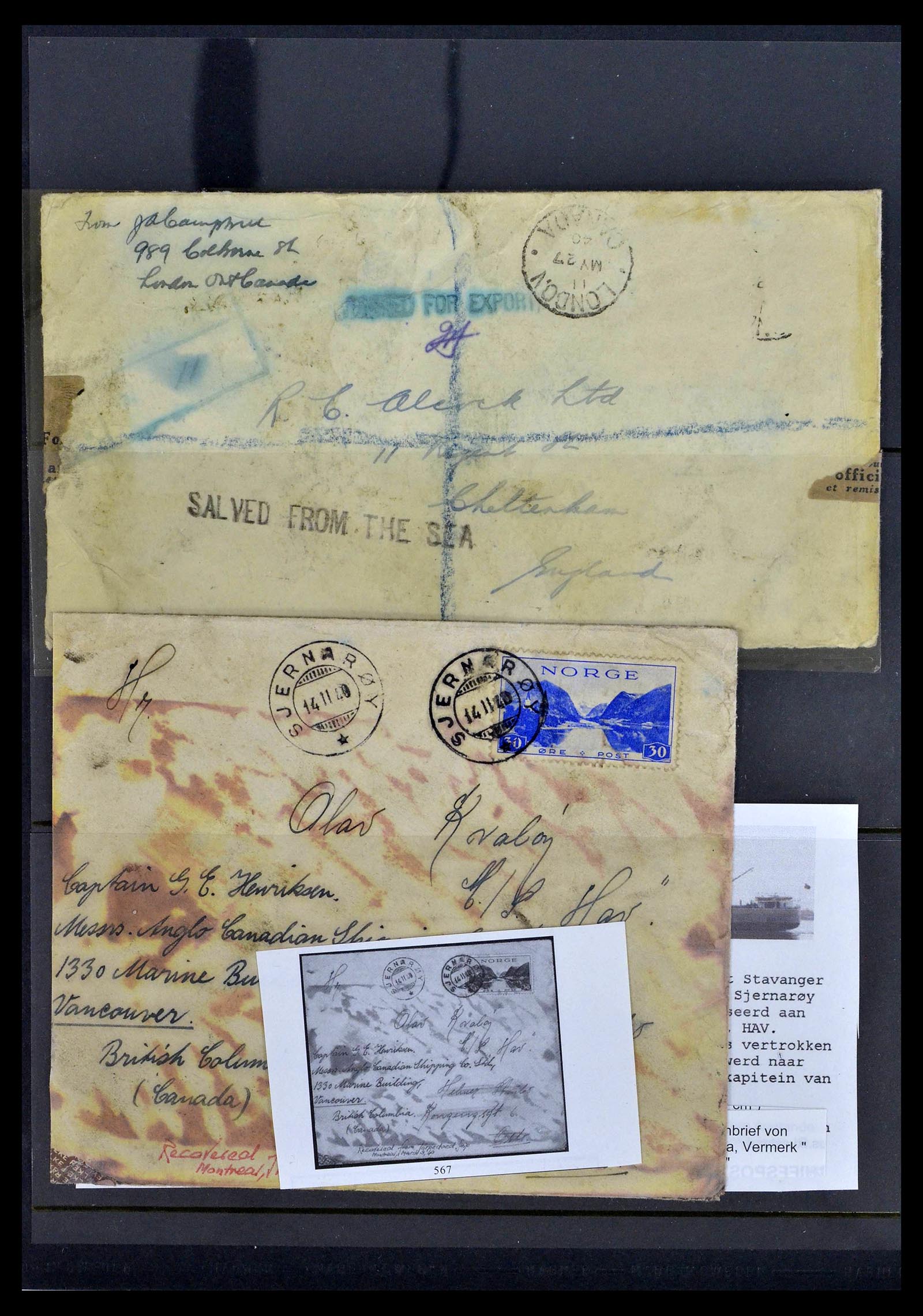 39167 0014 - Postzegelverzameling 39167 Rampenpost brieven 1909-1962.