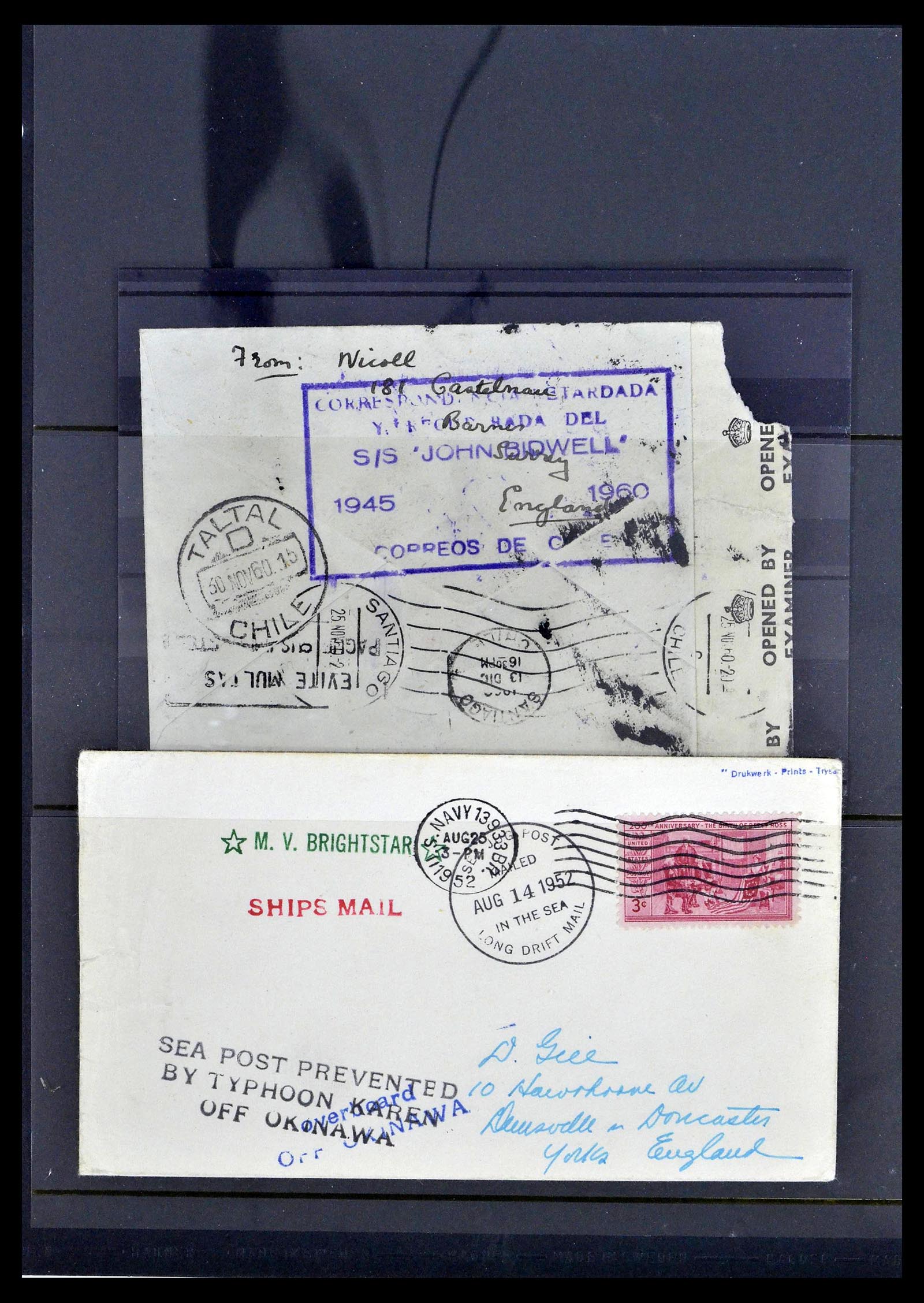 39167 0016 - Postzegelverzameling 39167 Rampenpost brieven 1909-1962.