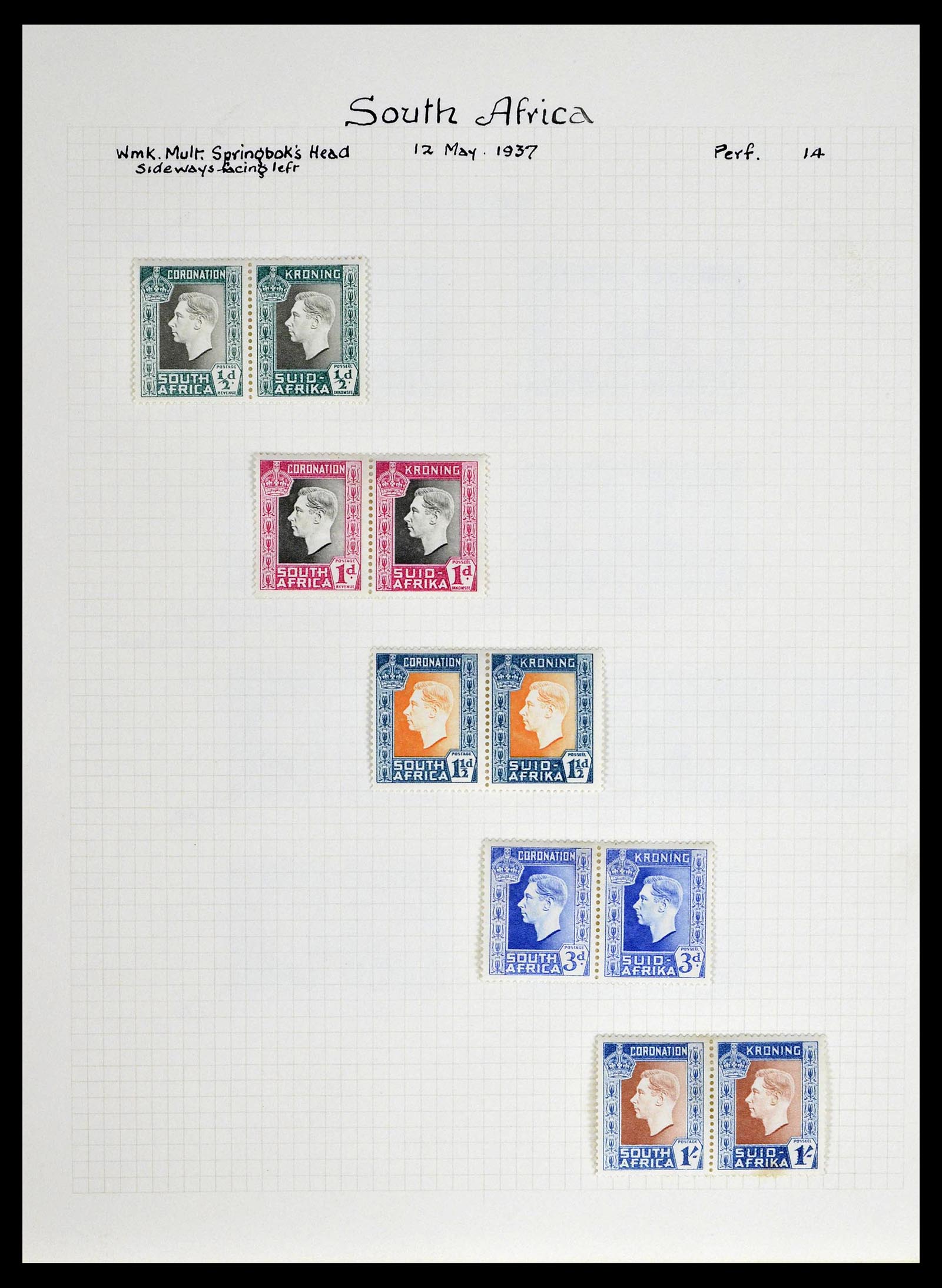 39174 0002 - Postzegelverzameling 39174 Zuid Afrika 1926-1954.
