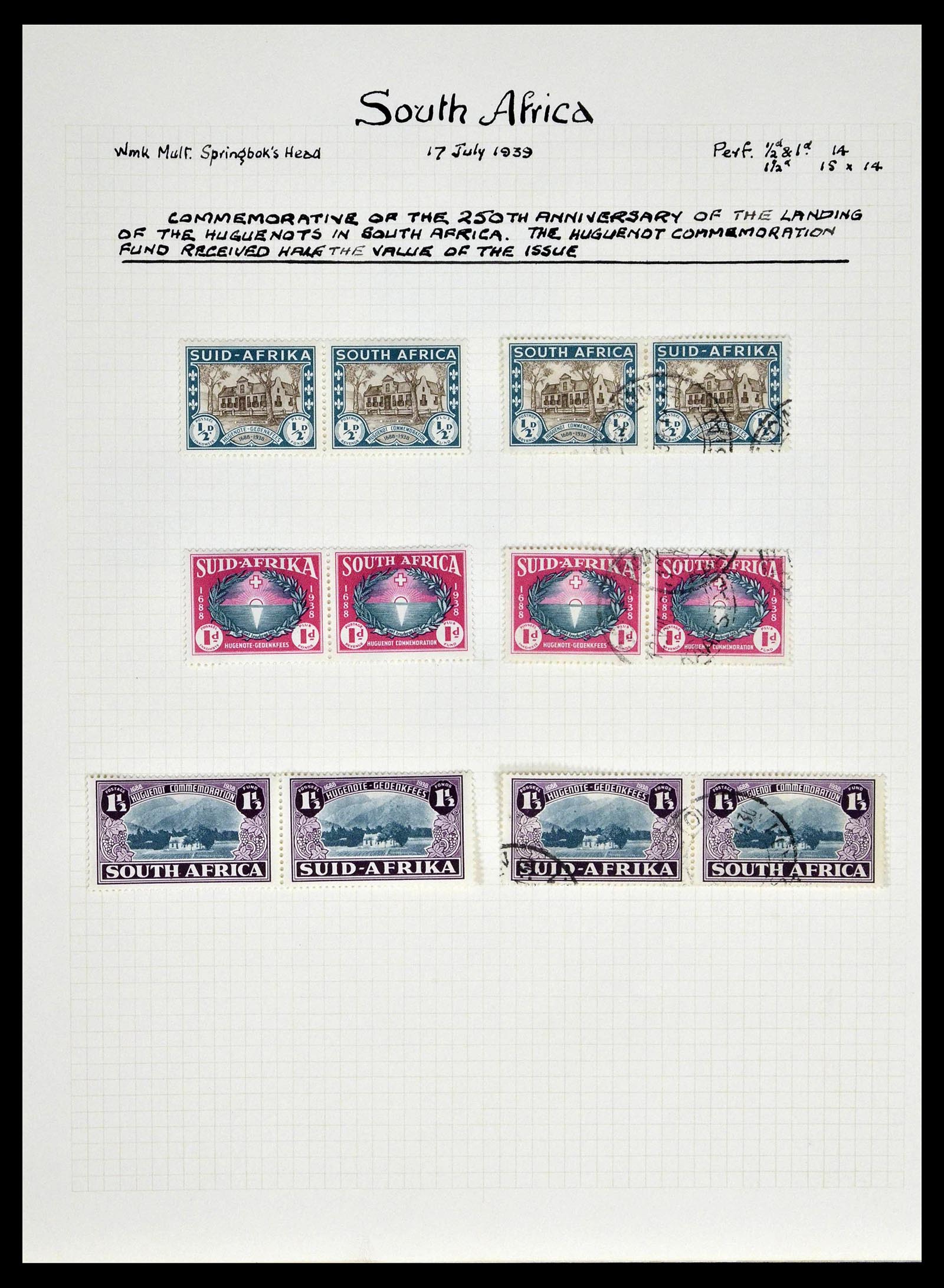 39174 0006 - Postzegelverzameling 39174 Zuid Afrika 1926-1954.