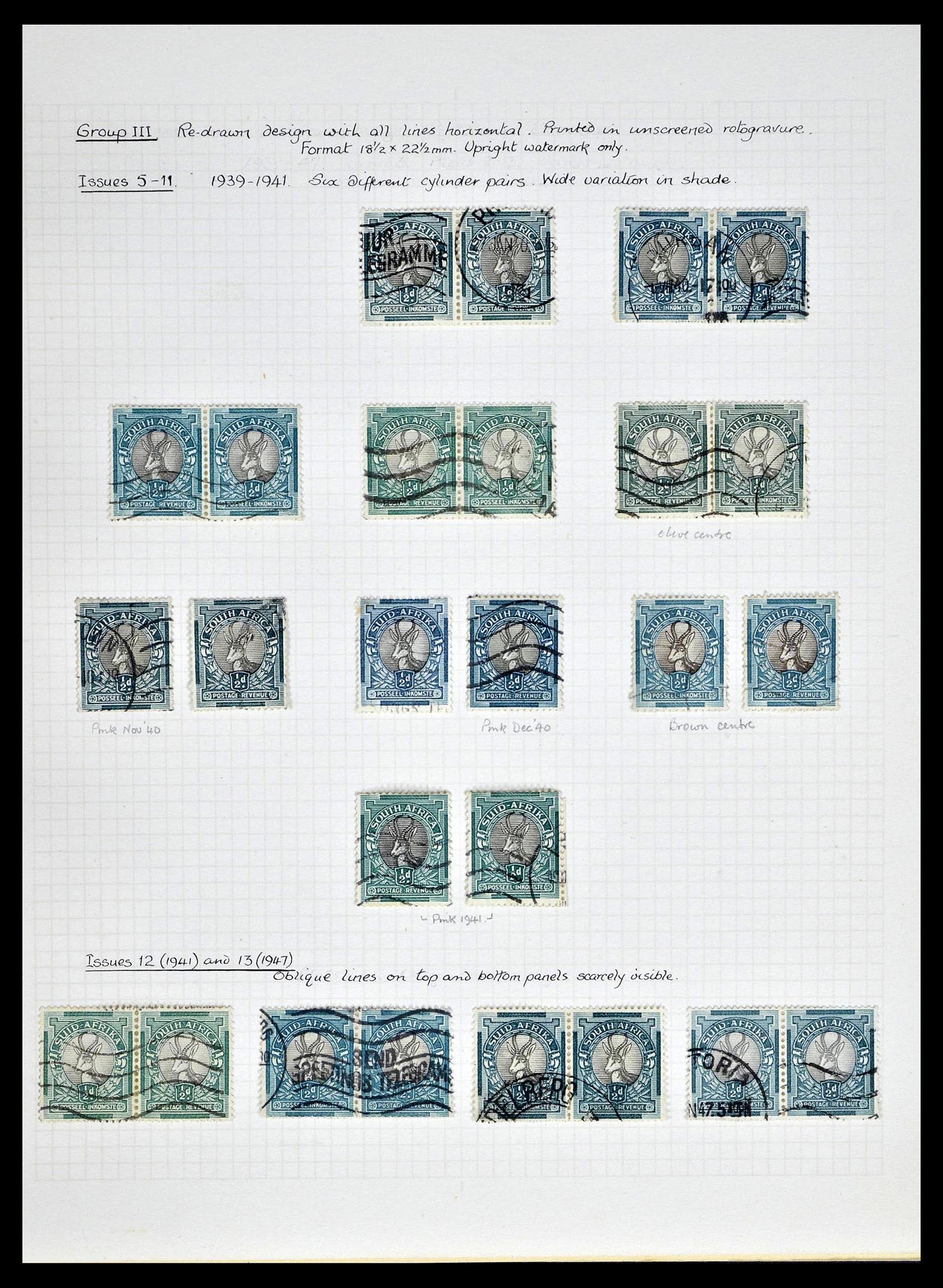 39174 0008 - Postzegelverzameling 39174 Zuid Afrika 1926-1954.