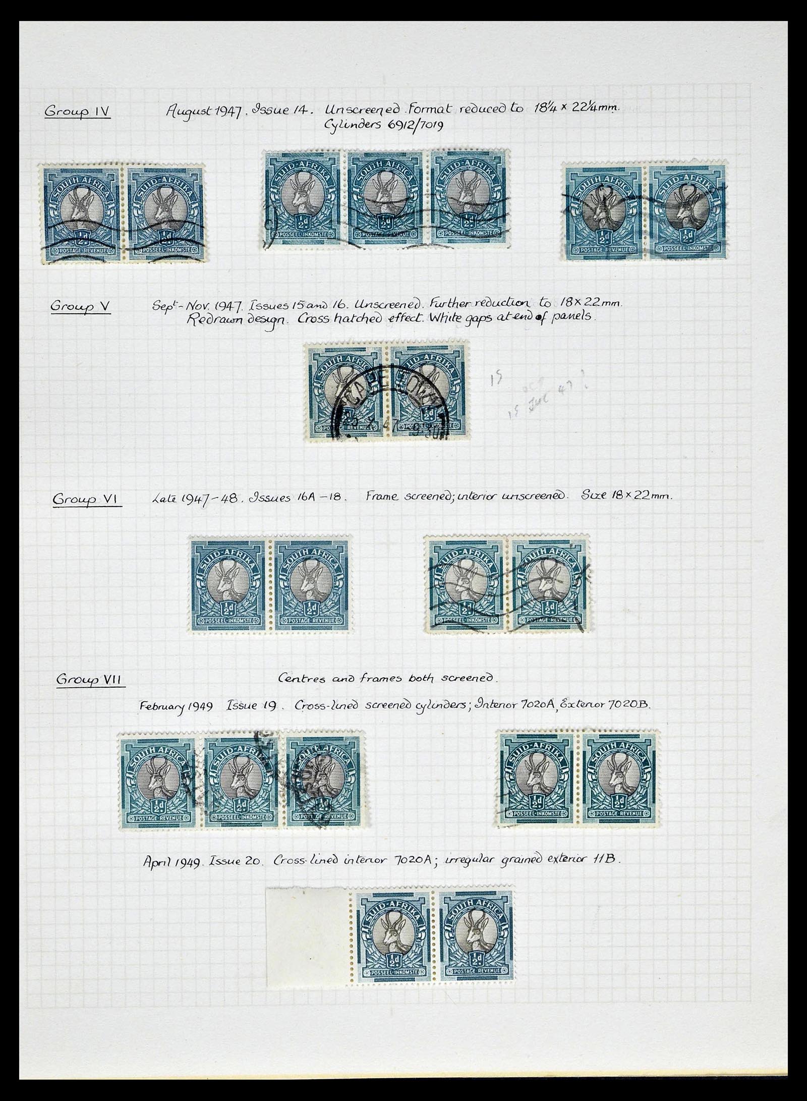 39174 0009 - Postzegelverzameling 39174 Zuid Afrika 1926-1954.