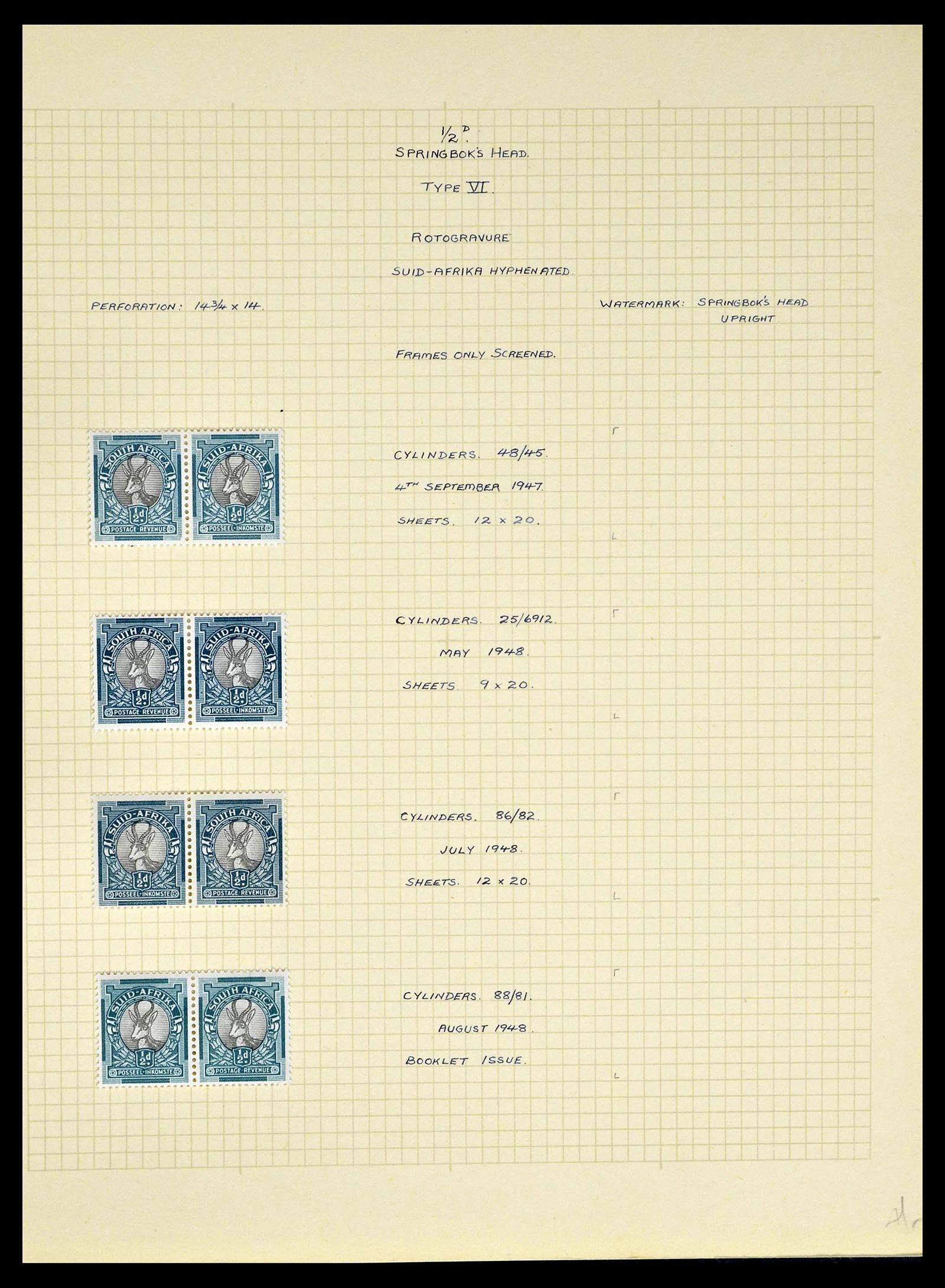 39174 0010 - Postzegelverzameling 39174 Zuid Afrika 1926-1954.