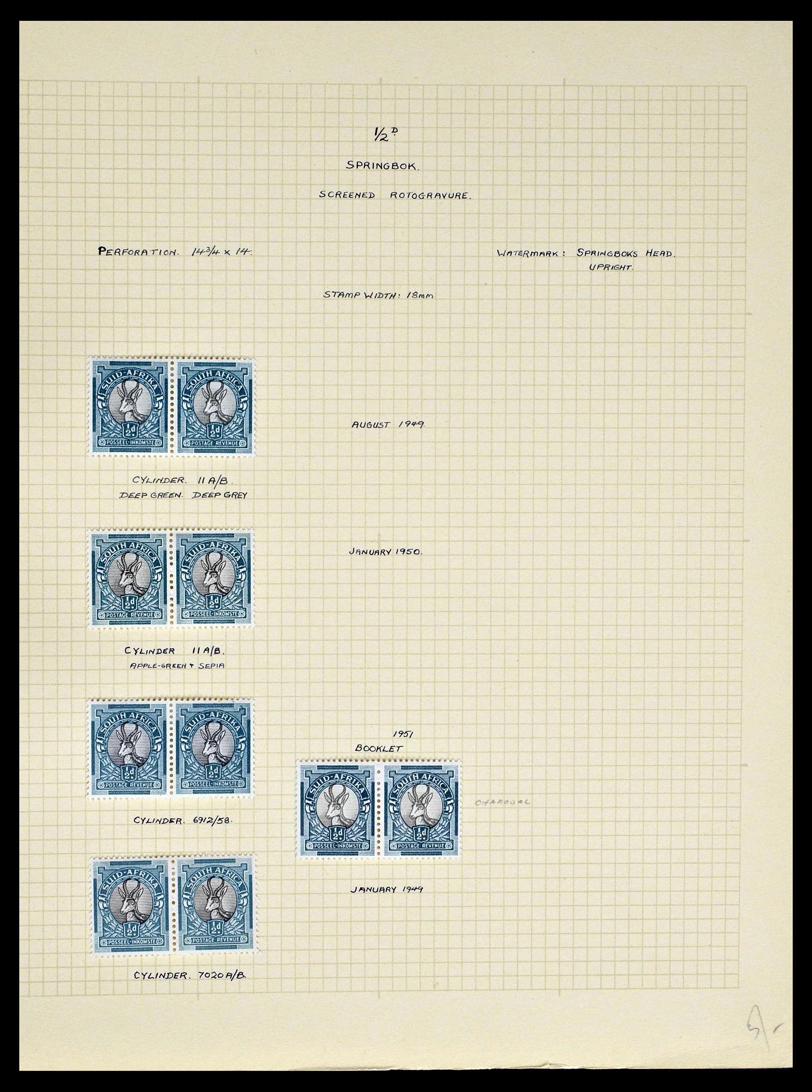 39174 0014 - Postzegelverzameling 39174 Zuid Afrika 1926-1954.