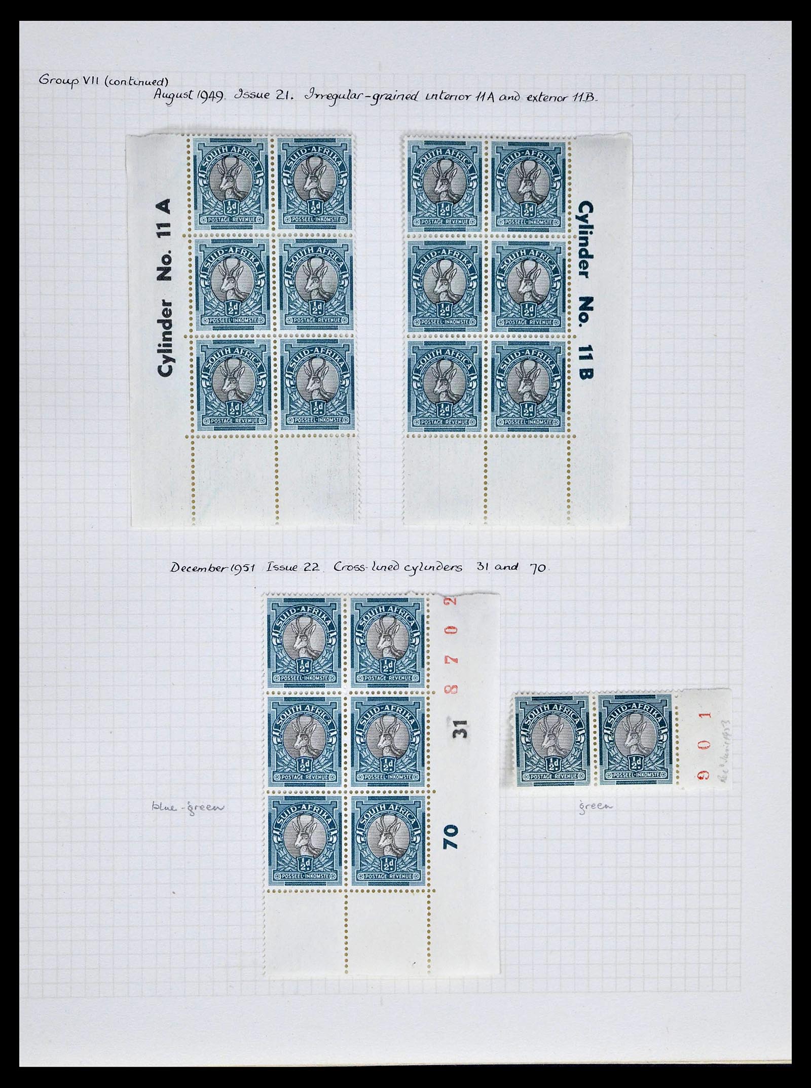 39174 0015 - Postzegelverzameling 39174 Zuid Afrika 1926-1954.