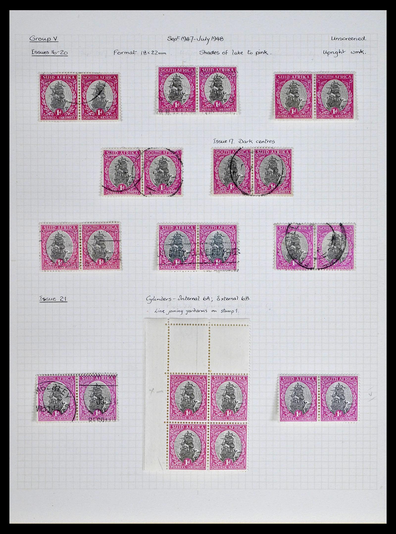 39174 0017 - Postzegelverzameling 39174 Zuid Afrika 1926-1954.