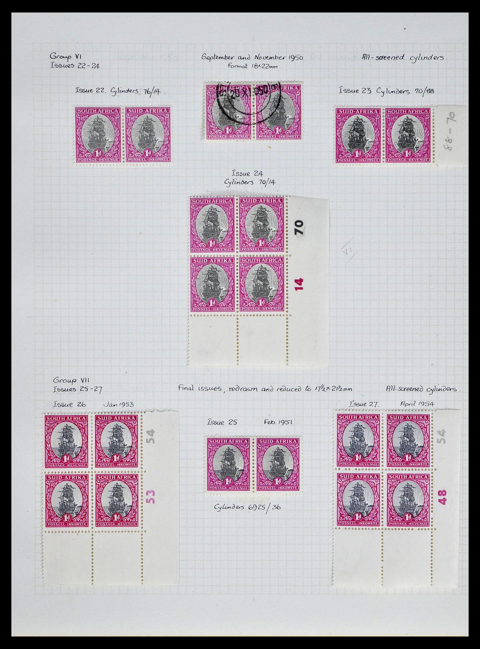 39174 0018 - Postzegelverzameling 39174 Zuid Afrika 1926-1954.