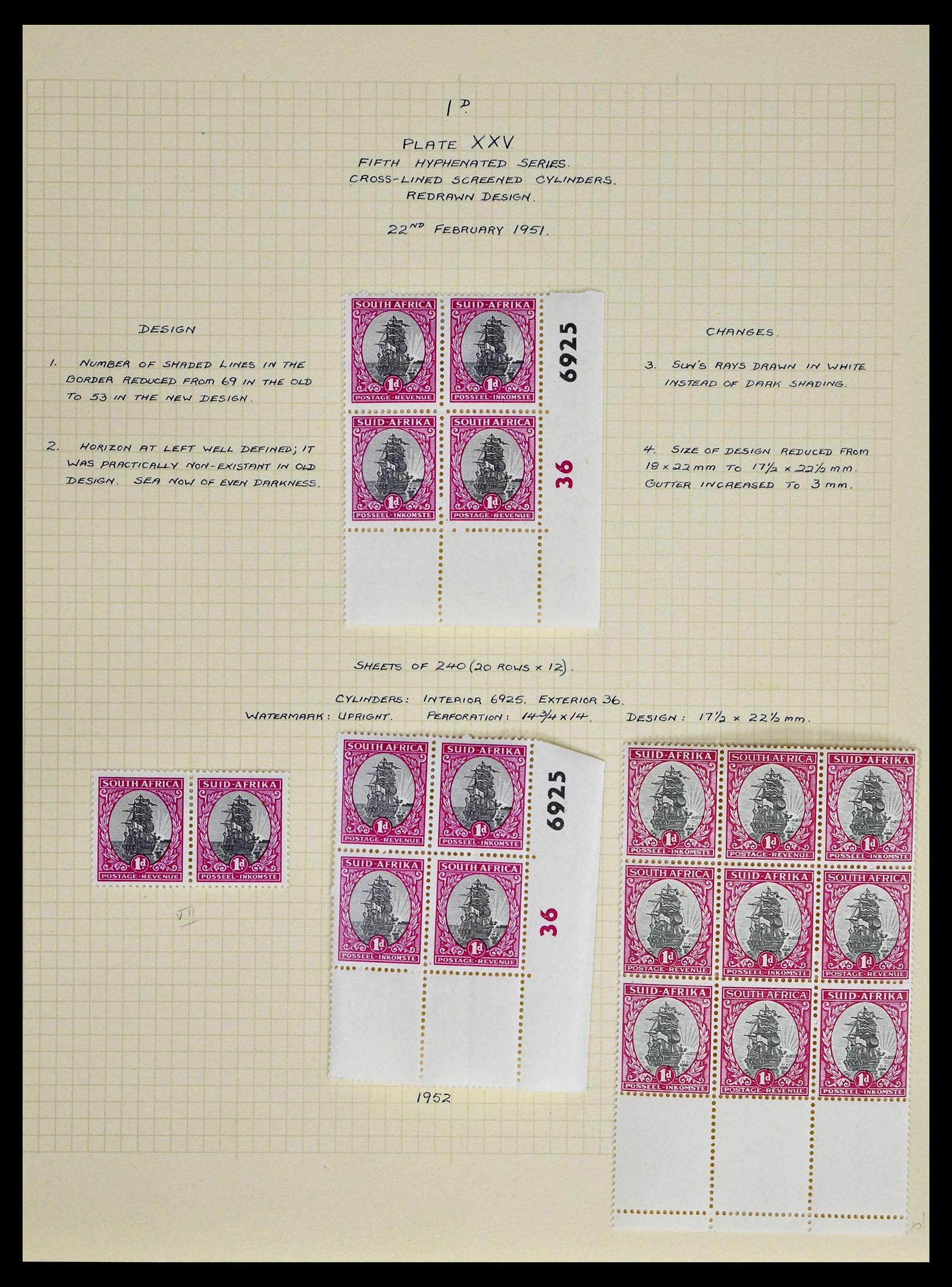39174 0021 - Postzegelverzameling 39174 Zuid Afrika 1926-1954.