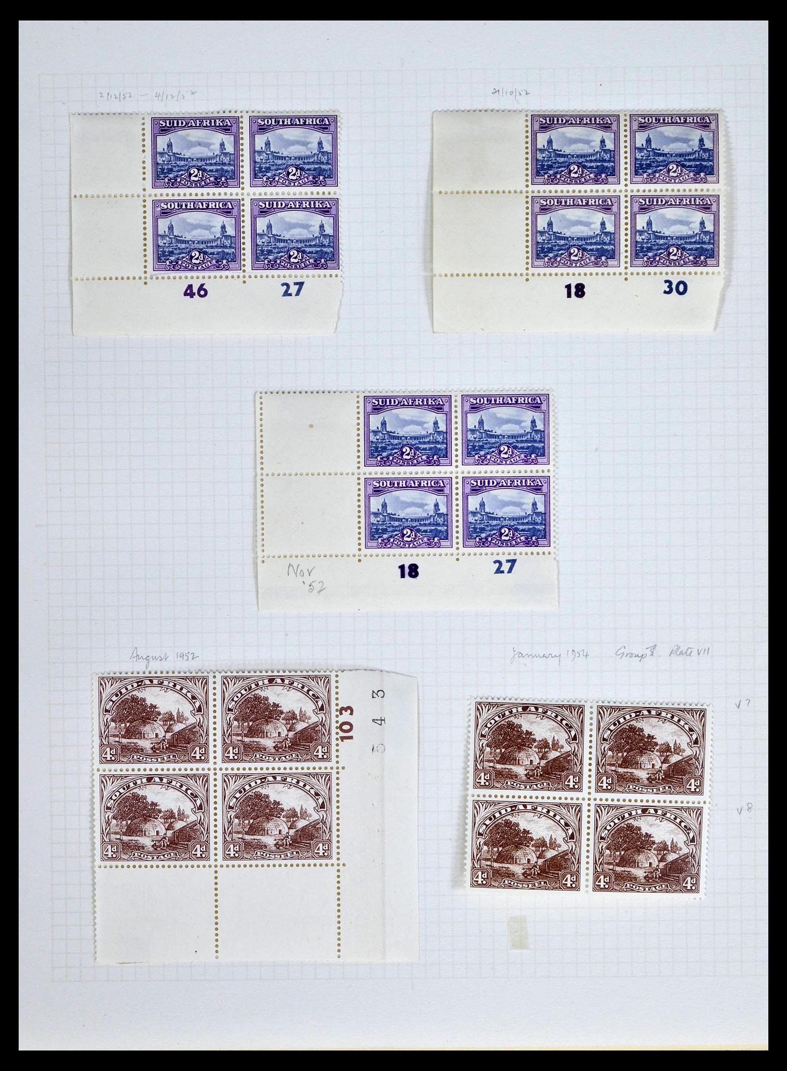 39174 0028 - Postzegelverzameling 39174 Zuid Afrika 1926-1954.