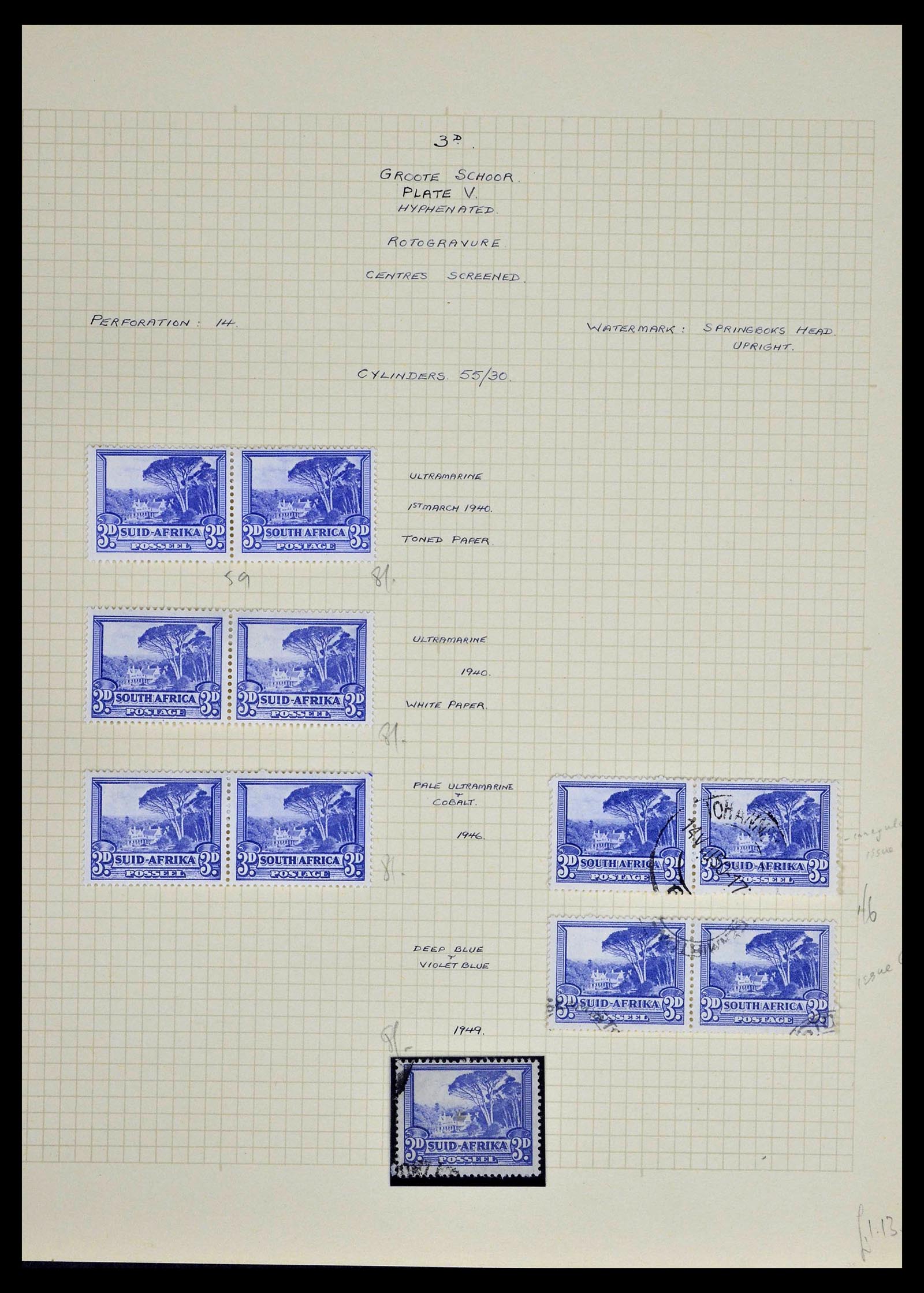 39174 0038 - Postzegelverzameling 39174 Zuid Afrika 1926-1954.