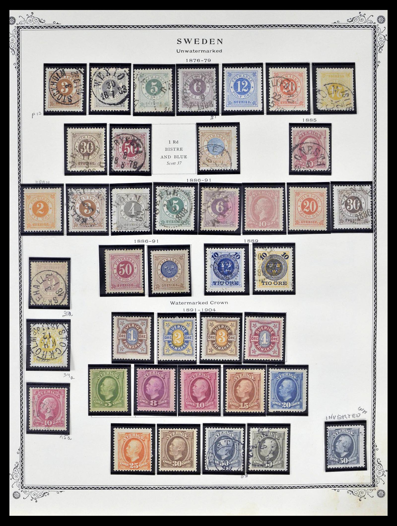 39179 0004 - Postzegelverzameling 39179 Zweden 1855-1997.