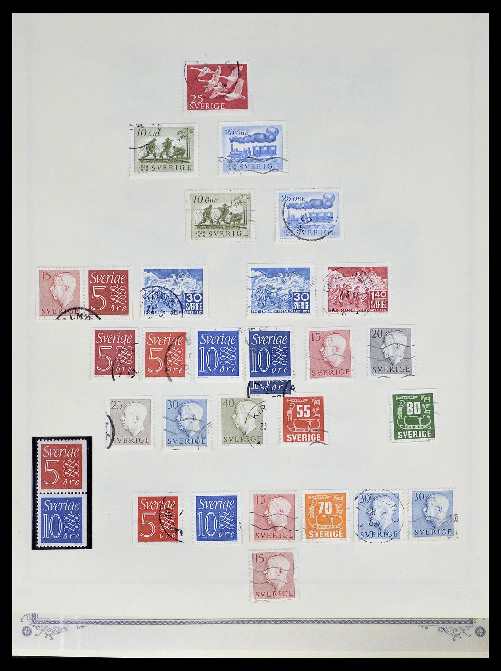 39179 0044 - Postzegelverzameling 39179 Zweden 1855-1997.